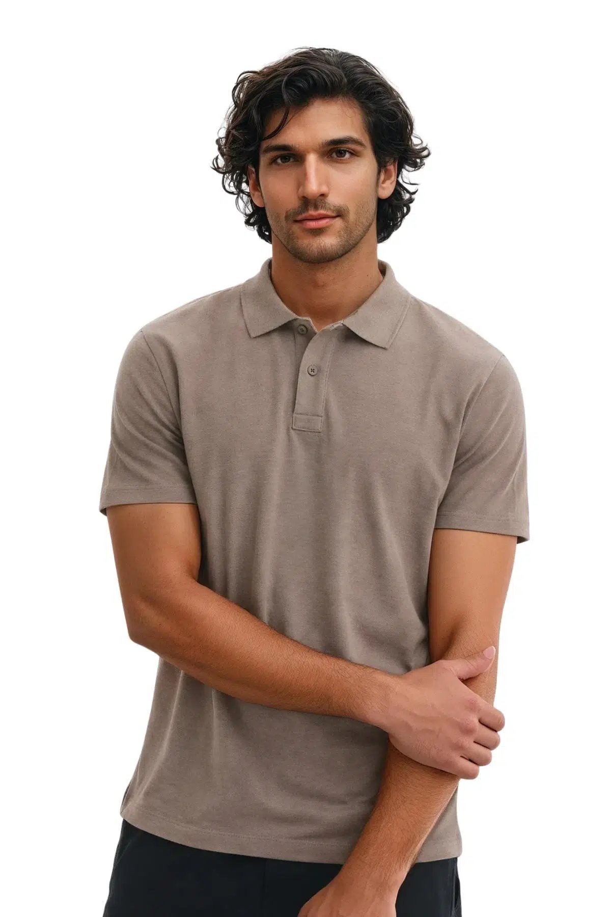 Ar-ma Erkek Battal Büyük Beden Polo Yaka Tişört Regular Fit %100 Pamuk Pike Basic Y29374870302 - Vizon-V1