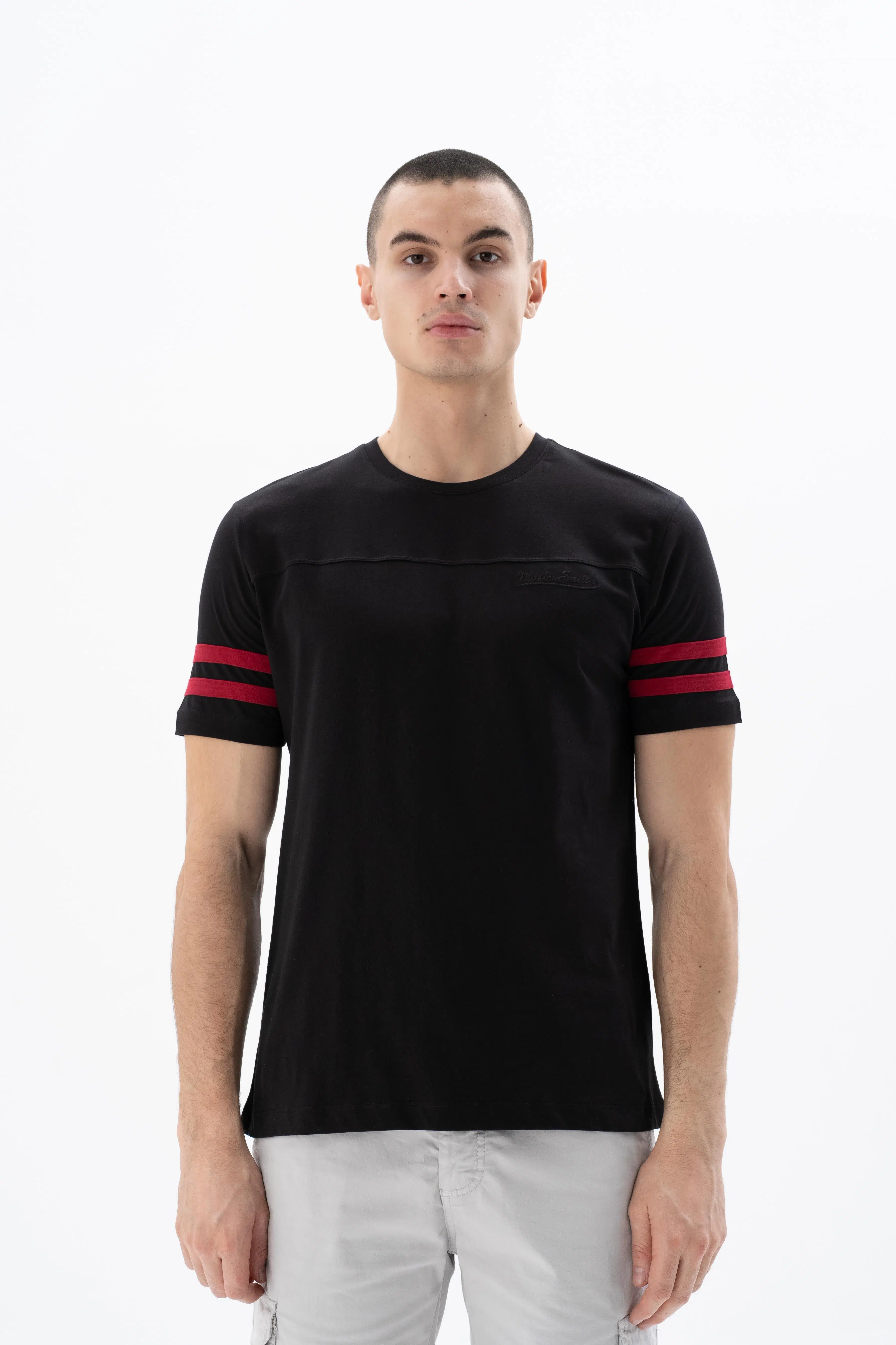 Ar-ma Erkek Bisiklet Yaka Tişört Baskisiz Basic Regular Fit Penye Süprem Y25344405801 - Siyah-S1