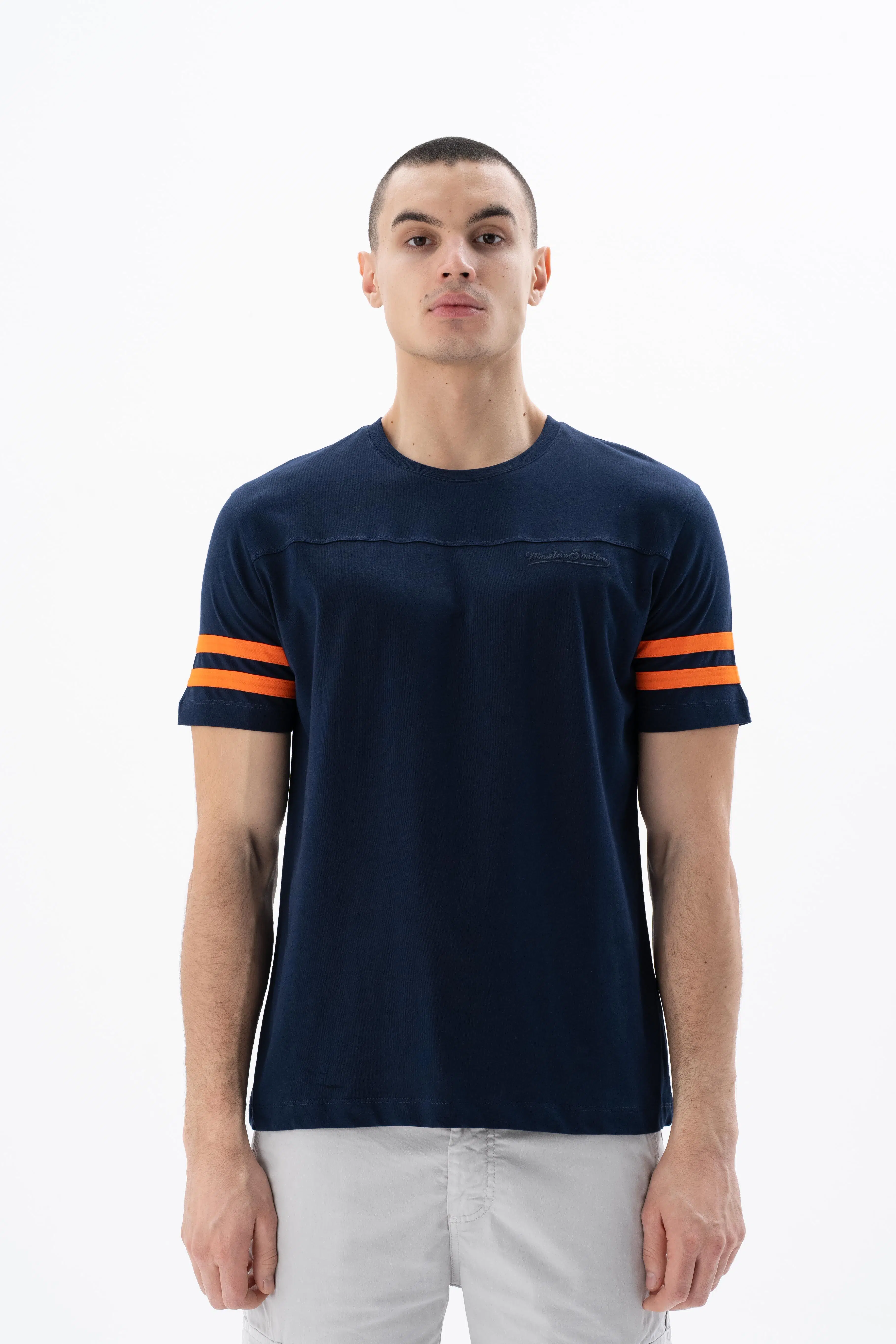 Ar-ma Erkek Bisiklet Yaka Tişört Baskisiz Basic Regular Fit Penye Süprem Y25344405801 - Lacivert-L1
