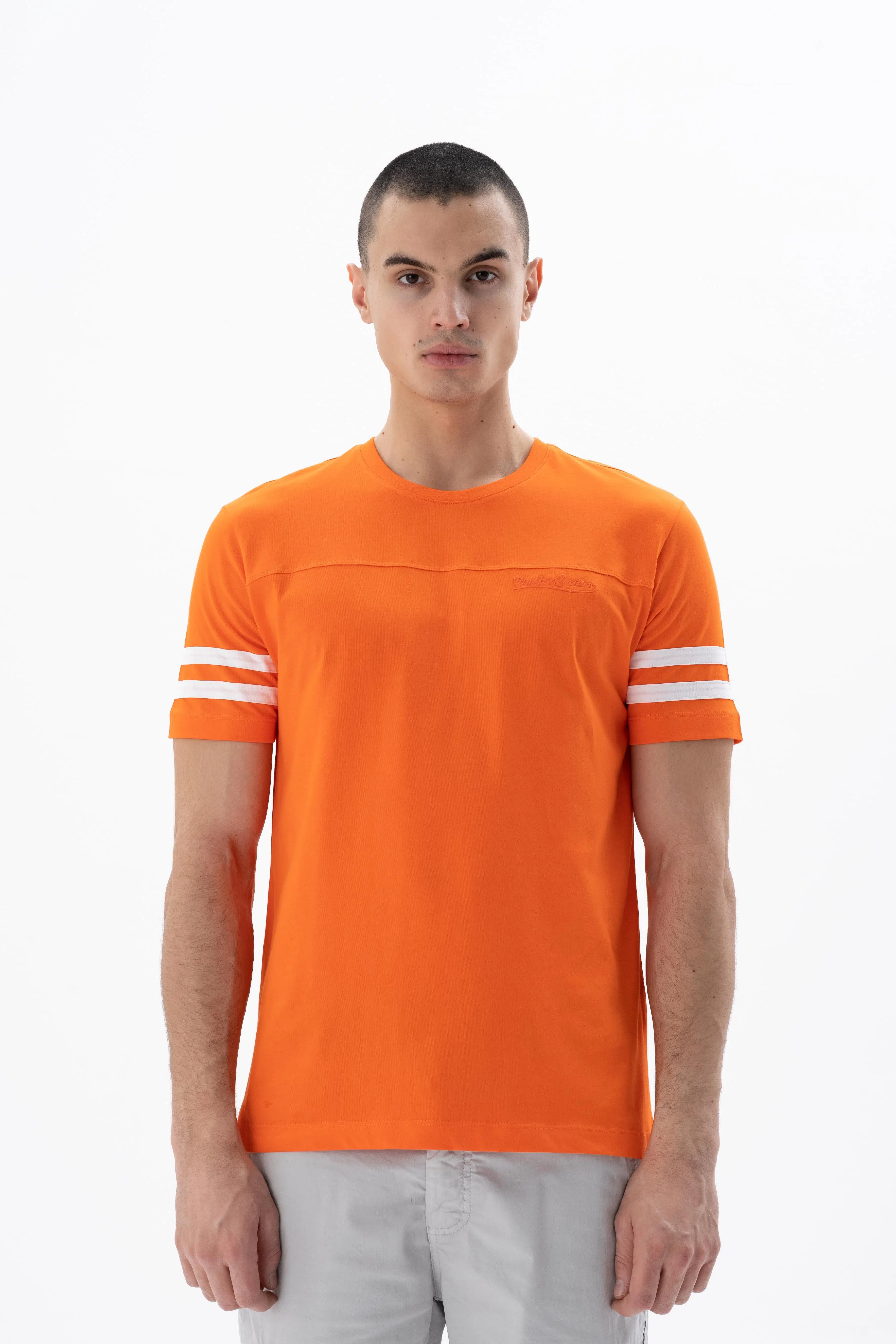 Ar-ma Erkek Bisiklet Yaka Tişört Baskisiz Basic Regular Fit Penye Süprem Y25344405801 - Turuncu-T1