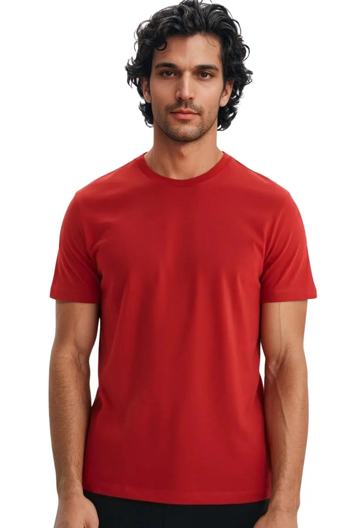 Ar-ma Erkek Bisiklet Yaka Tişört Baskisiz Basic Regular Fit Penye Süprem Y31344408202 - Bordo-B1