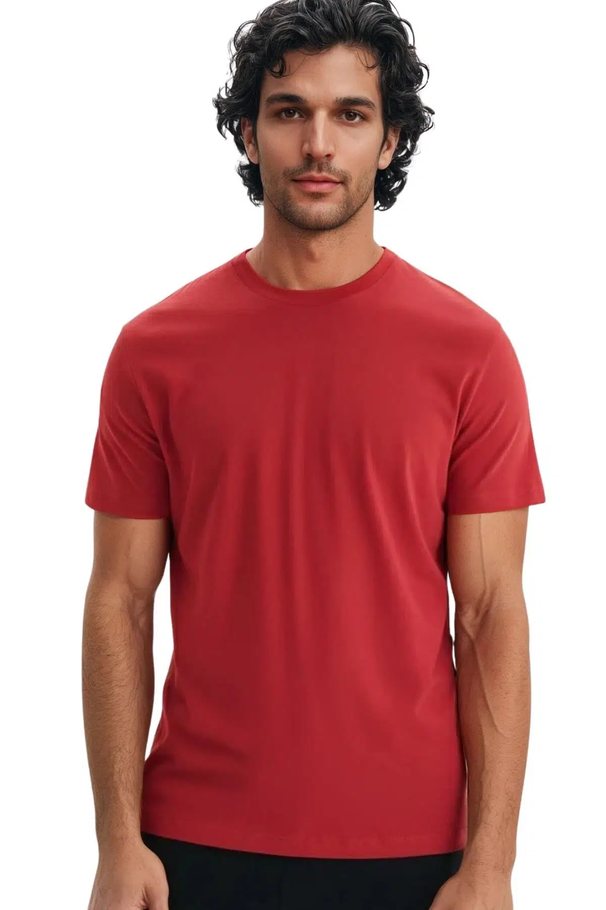 Ar-ma Erkek Bisiklet Yaka Tişört Baskisiz Basic Regular Fit Penye Süprem Y31344408202 - Pembe-P5