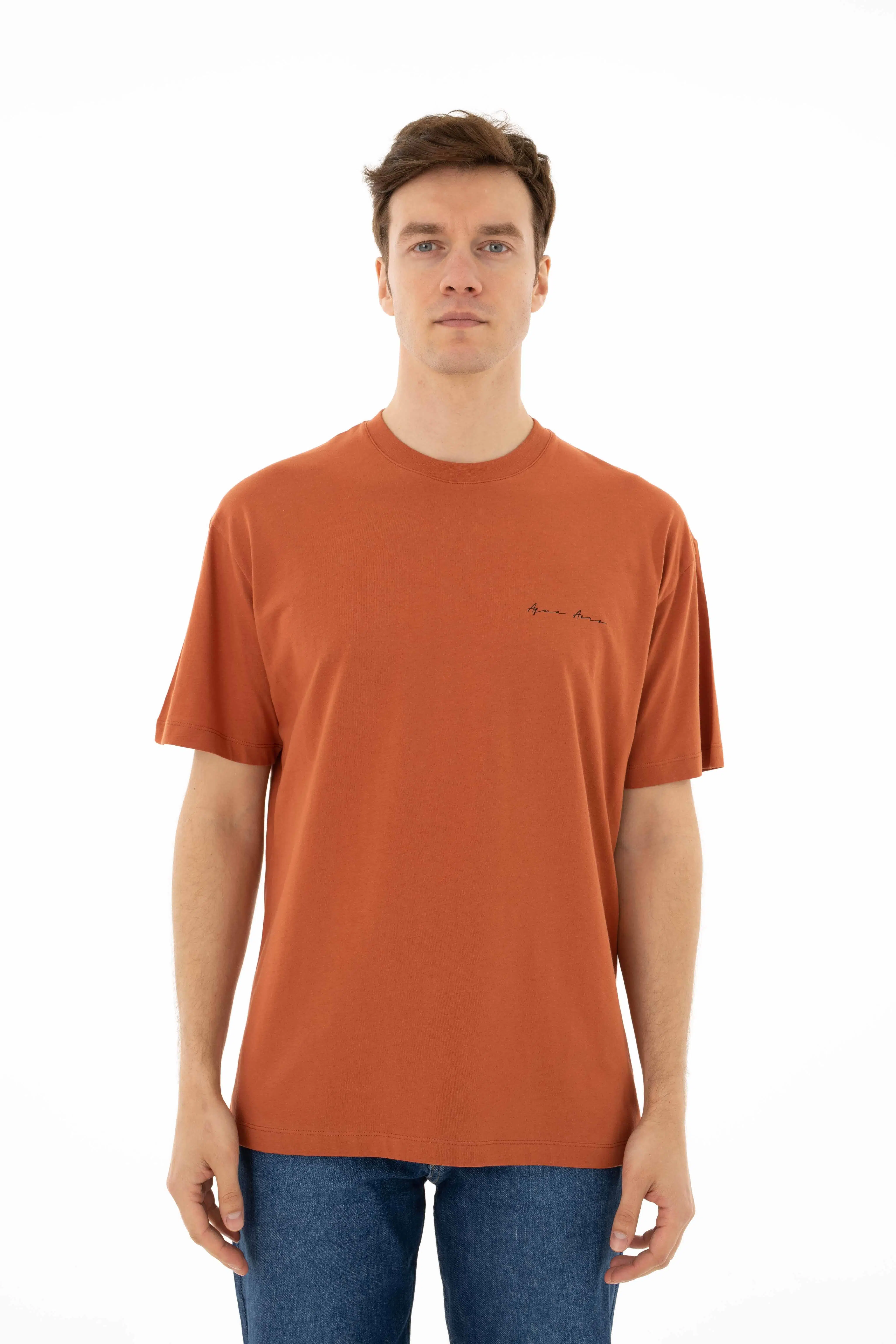 Ar-ma Erkek Bisiklet Yaka Tişört Yazi Baskili Oversize Penye Süprem Y25344403101 - Pembe-P4