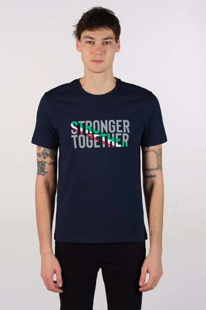 Ar-ma Erkek Bisiklet Yaka Tişört Yazi Baskili Regular Fit Penye Süprem Y22344401601 - Lacivert-L1