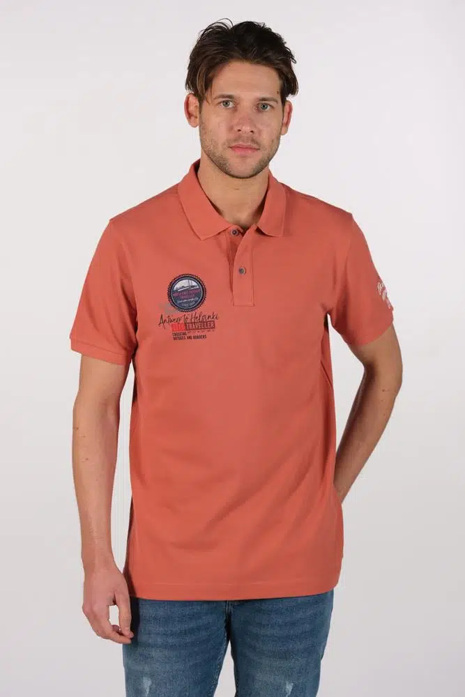 Ar-ma Erkek Büyük Beden Polo Yaka Tişört Yazi Baskili Örme Kumaş Büyük Beden %100 Pamuk 30/1 Çift Toplama Penye Pike Y22374868701 - Pembe-P4