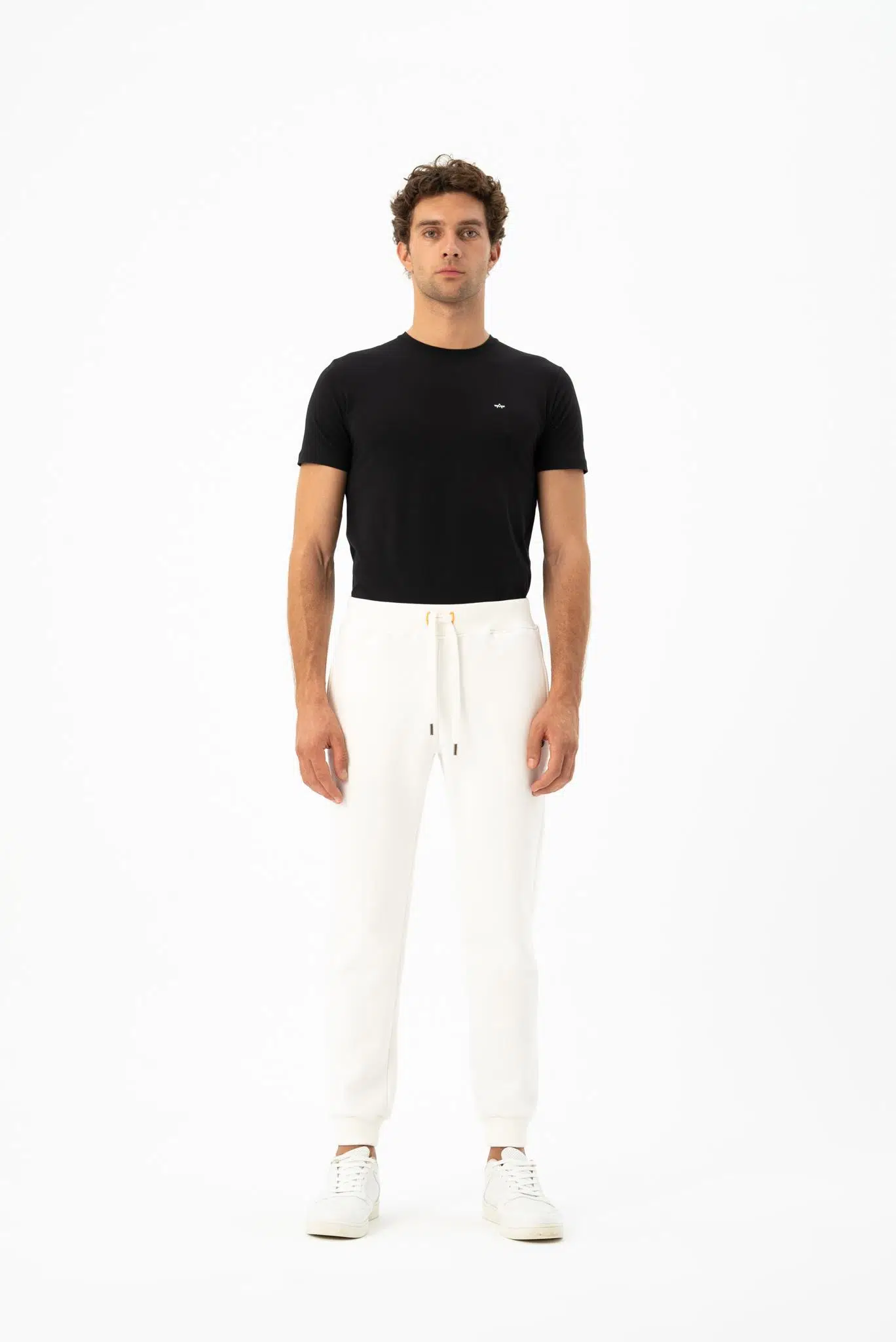 Ar-ma Erkek Eşofman Alti Baskisiz Basic Yandan Fermuarsiz Cepli Arkalar Cepsiz Lastikli Dar Paça Örme Kumaş Regular Fit %70 Pamuk %30 Polyester 30/1 Şardonlu Üç İplik K24174960601 - Ekru-E1