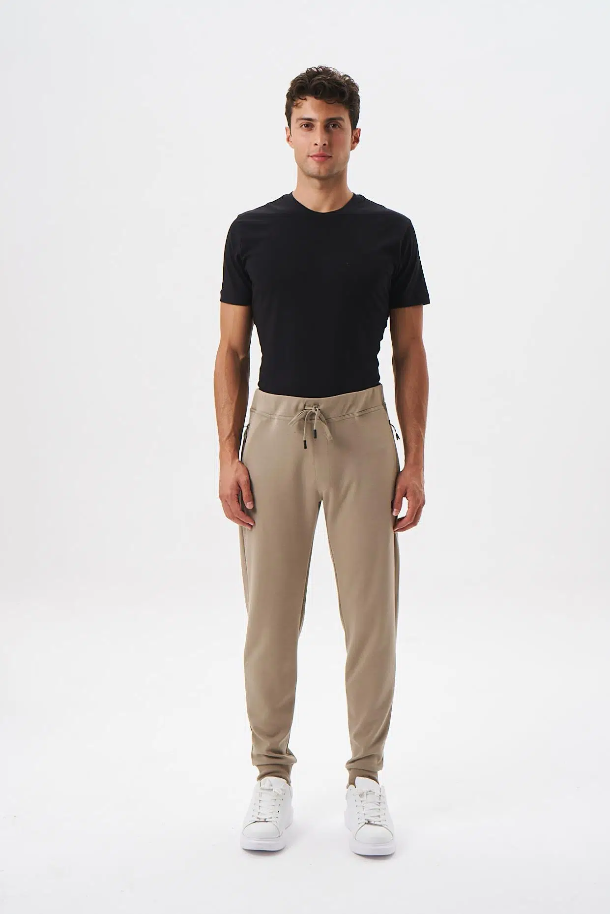 Ar-ma Erkek Eşofman Alti Baskisiz Basic Yandan Ve Arkadan Fermuar Cepli Lastikli Dar Paça Örme Kumaş Slim Fit %80 Pamuk %14 Polyester %6 Elastan Scuba İnterlok K28174998701 - Gri-Bej G8