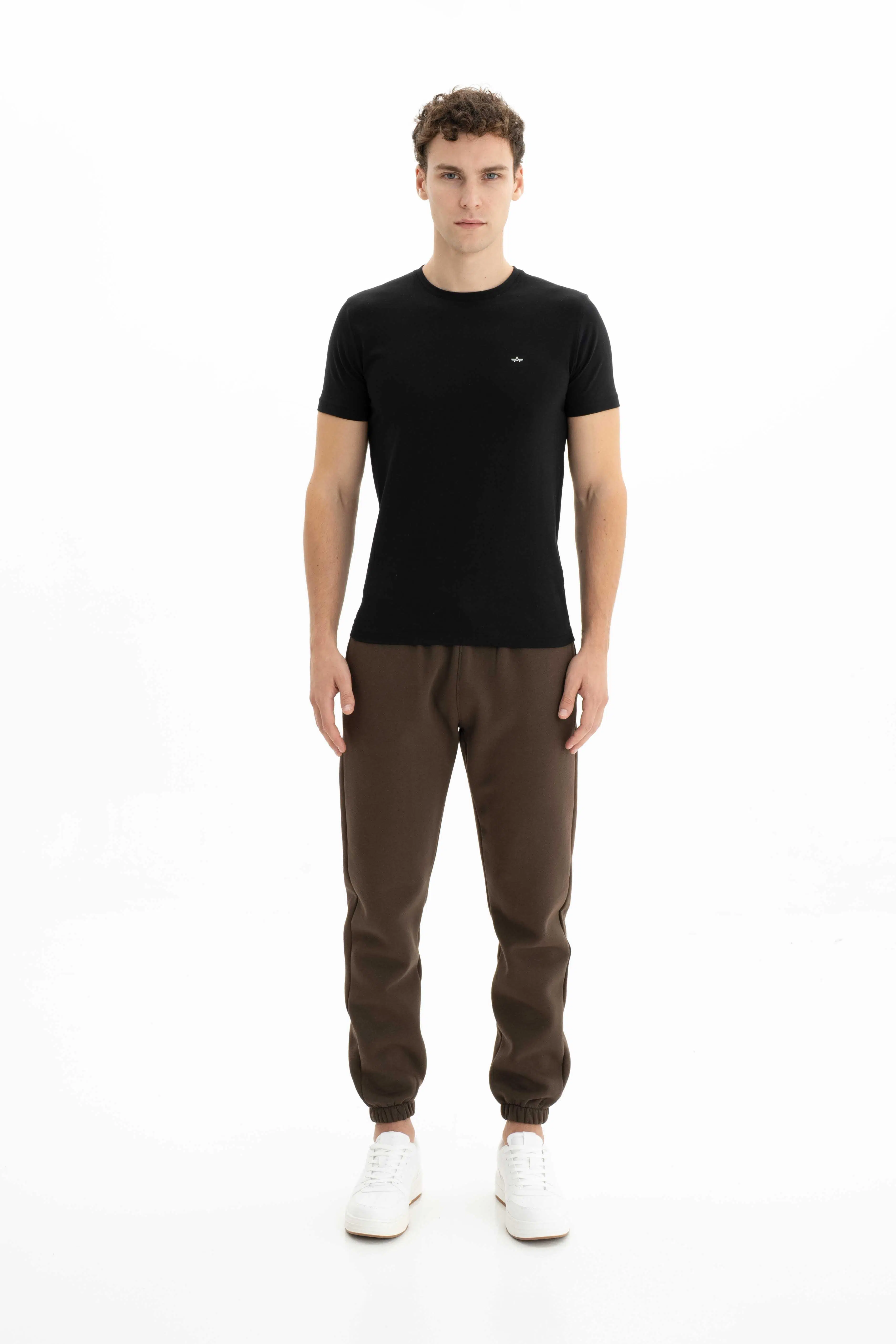 Ar-ma Erkek Eşofman Alti Baskisiz Basic Yandan Ve Arkadan Fermuarsiz Cepli Lastikli Dar Paça Örme Kumaş Regular Fit %70 Pamuk %30 Polyester 30/1 Şardonlu Üç İplik K26174680301 - Kahverengi-K1
