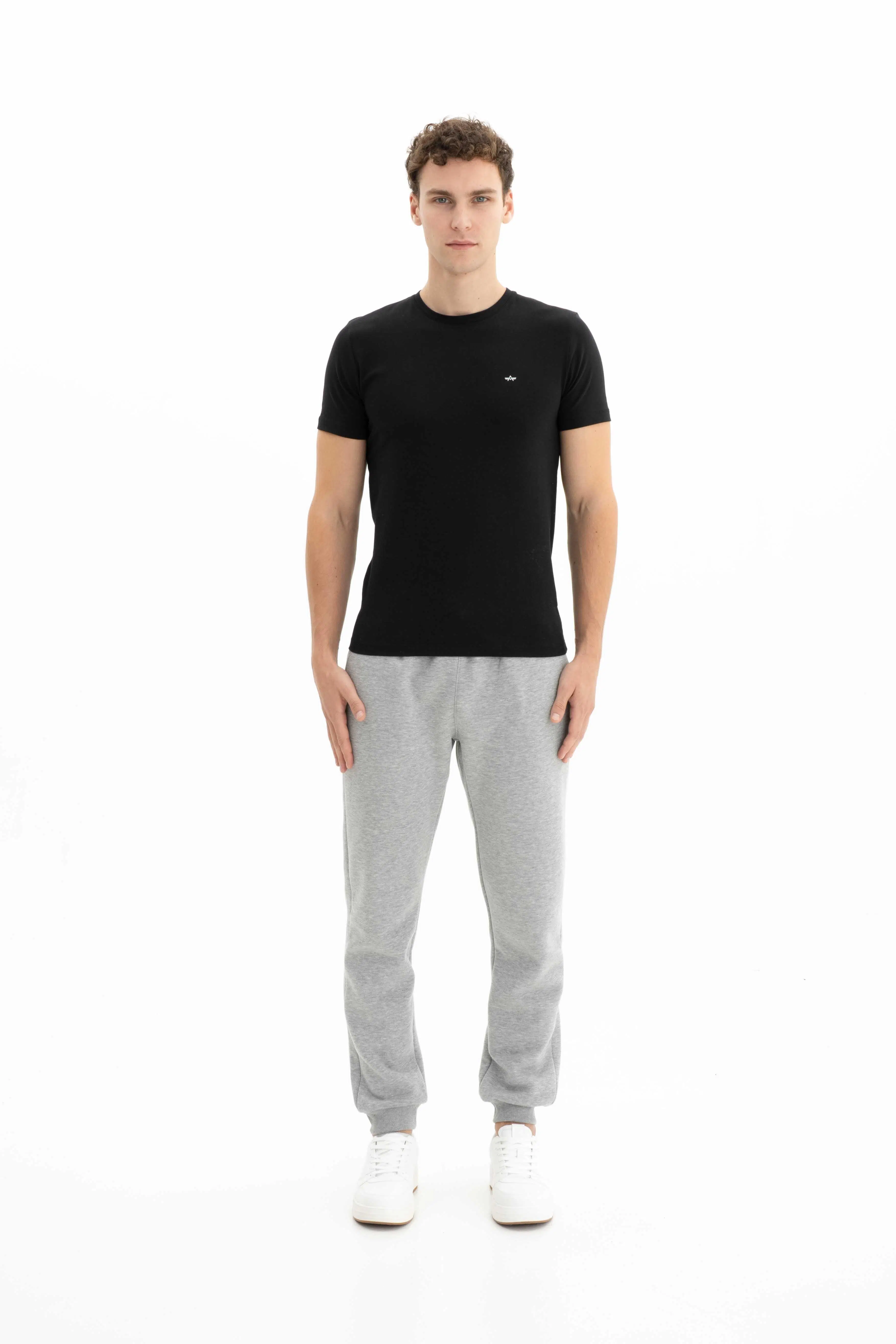 Ar-ma Erkek Eşofman Alti Baskisiz Basic Yandan Ve Arkadan Fermuarsiz Cepli Lastikli Dar Paça Örme Kumaş Regular Fit %70 Pamuk %30 Polyester 30/1 Şardonlu Üç İplik K26174680401 - Gri-G10