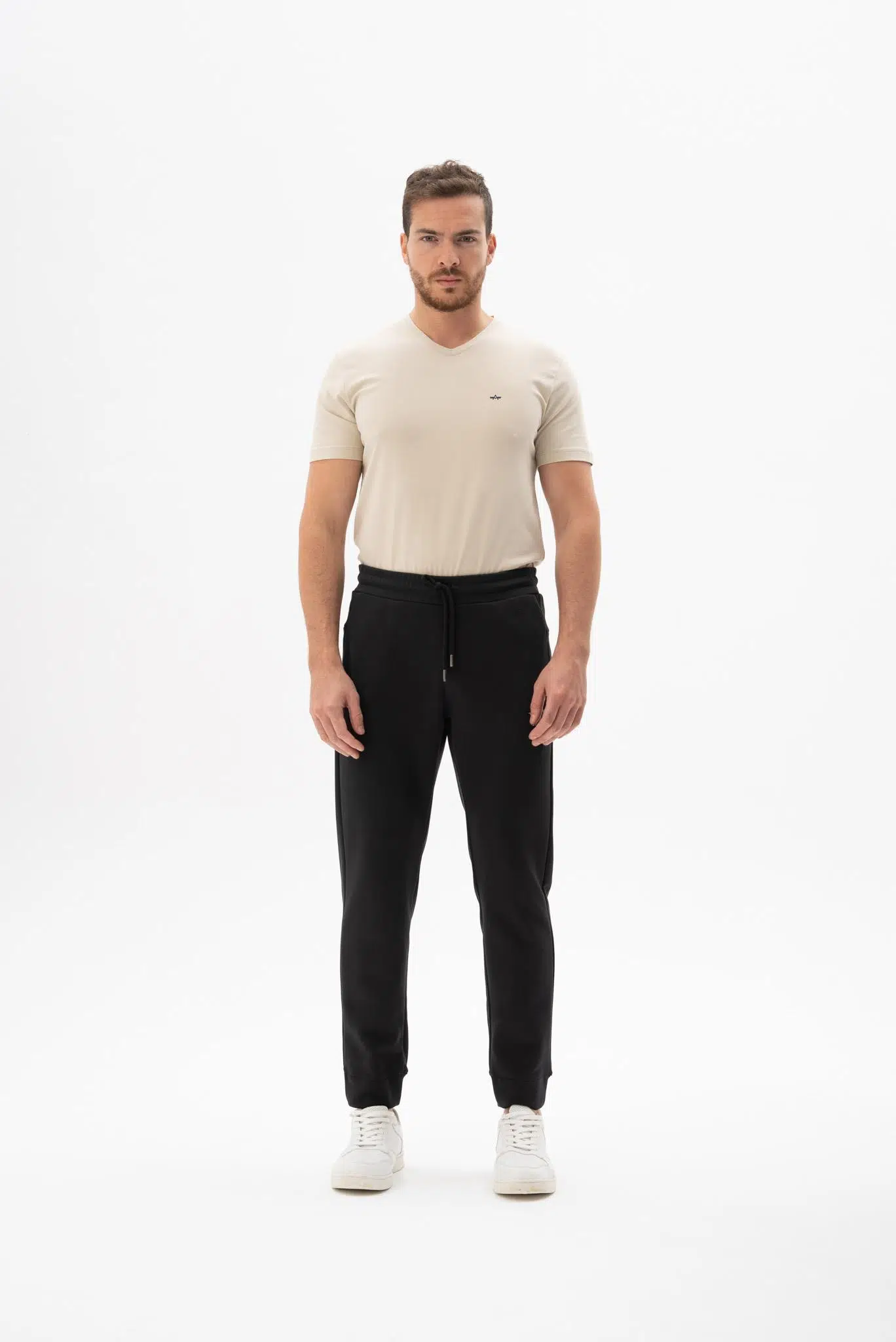 Ar-ma Erkek Eşofman Alti Yazi Baskili Basic Yandan Ve Arkadan Fermuar Cepli Normal Paça Örme Kumaş Slim Fit %90 Pamuk %10 Polyester Diagonal Üç İplik K24174961801 - Siyah-S1