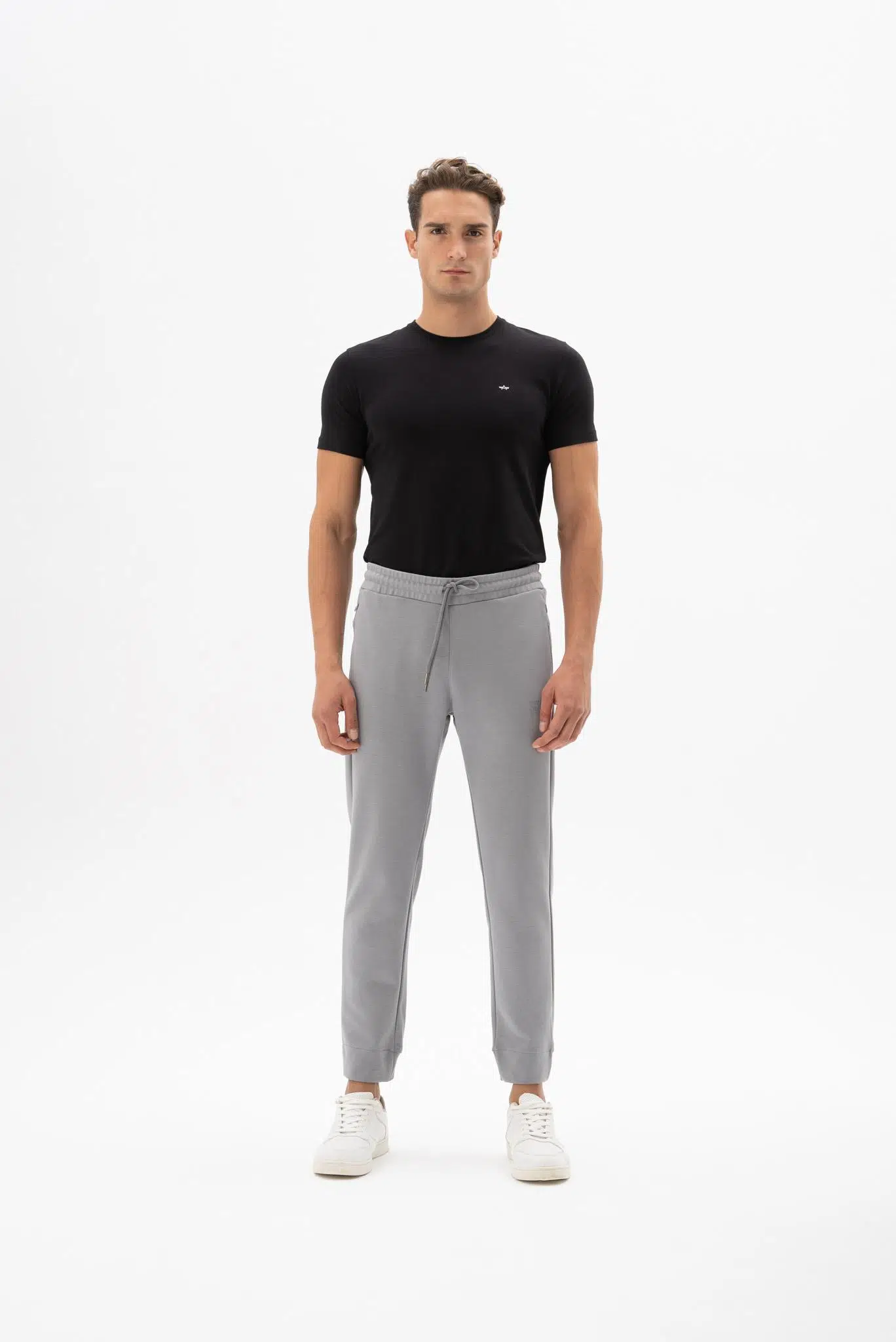 Ar-ma Erkek Eşofman Alti Yazi Baskili Basic Yandan Ve Arkadan Fermuar Cepli Normal Paça Örme Kumaş Slim Fit %90 Pamuk %10 Polyester Diagonal Üç İplik K24174961801 - Gri-G2