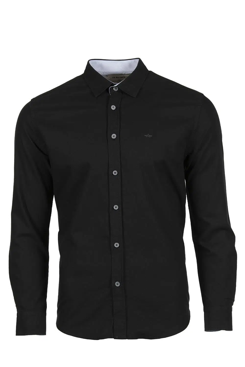 Ar-ma Erkek Gömlek Basic Baskisiz Düğme Kapamali Cepsiz Uzun Kollu Gömlek Dokuma Kumaş Regular Fit %100 Pamuk Oxford Y9GKD1080 - Siyah-S1