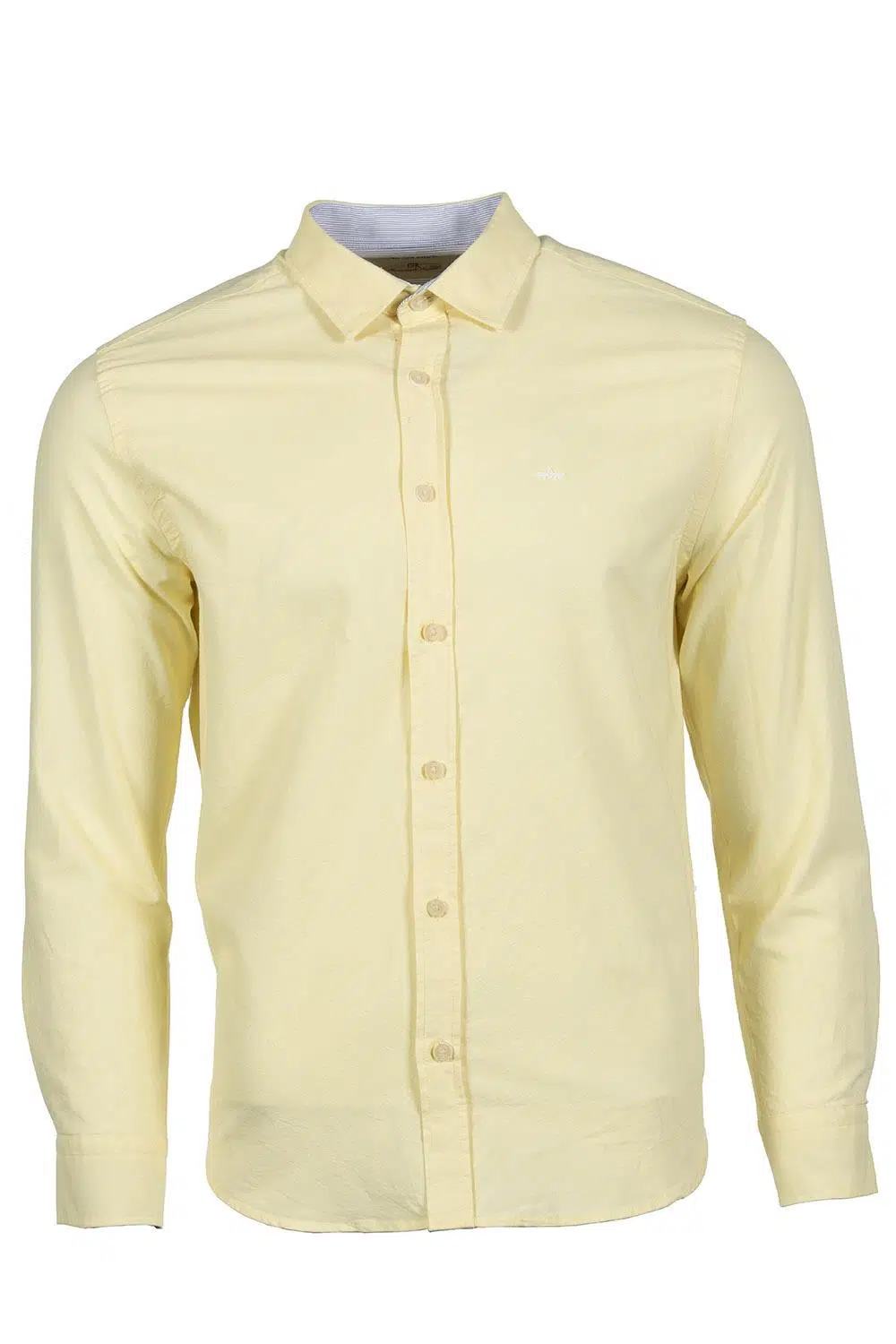Ar-ma Erkek Gömlek Basic Baskisiz Düğme Kapamali Cepsiz Uzun Kollu Gömlek Dokuma Kumaş Regular Fit %100 Pamuk Oxford Y9GKD1080 - Sarı-S1