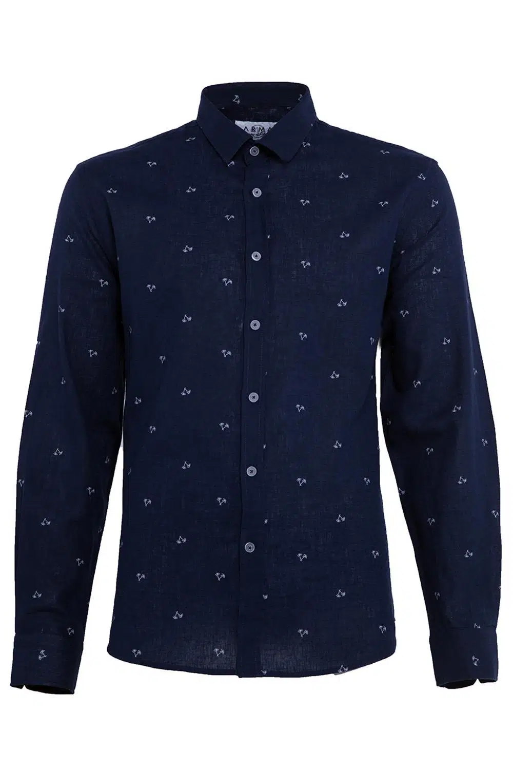 Ar-ma Erkek Gömlek Baskisiz Basic Düğme Kapamali Cepsiz Uzun Kollu Gömlek Regular Fit Y21485115801 - Lacivert-L1