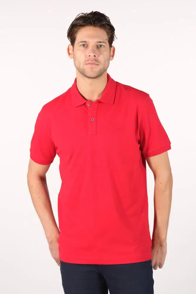 Ar-ma Erkek Polo Yaka Tişört Baskisiz Basic Örme Kumaş Büyük Beden %95 Pamuk %5 Likra 30/1 Tek Toplama Licrali Pike Y22374869601 - Kırmızı-K1