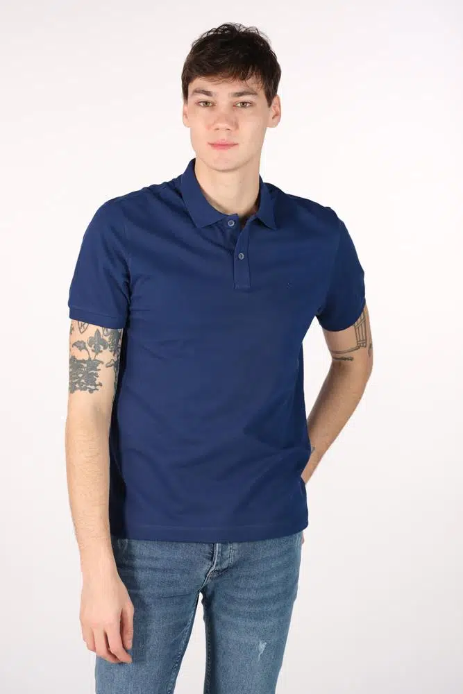 Ar-ma Erkek Polo Yaka Tişört Baskisiz Basic Örme Kumaş Büyük Beden %95 Pamuk %5 Likra 30/1 Tek Toplama Licrali Pike Y22374869601 - İndigo-İ1