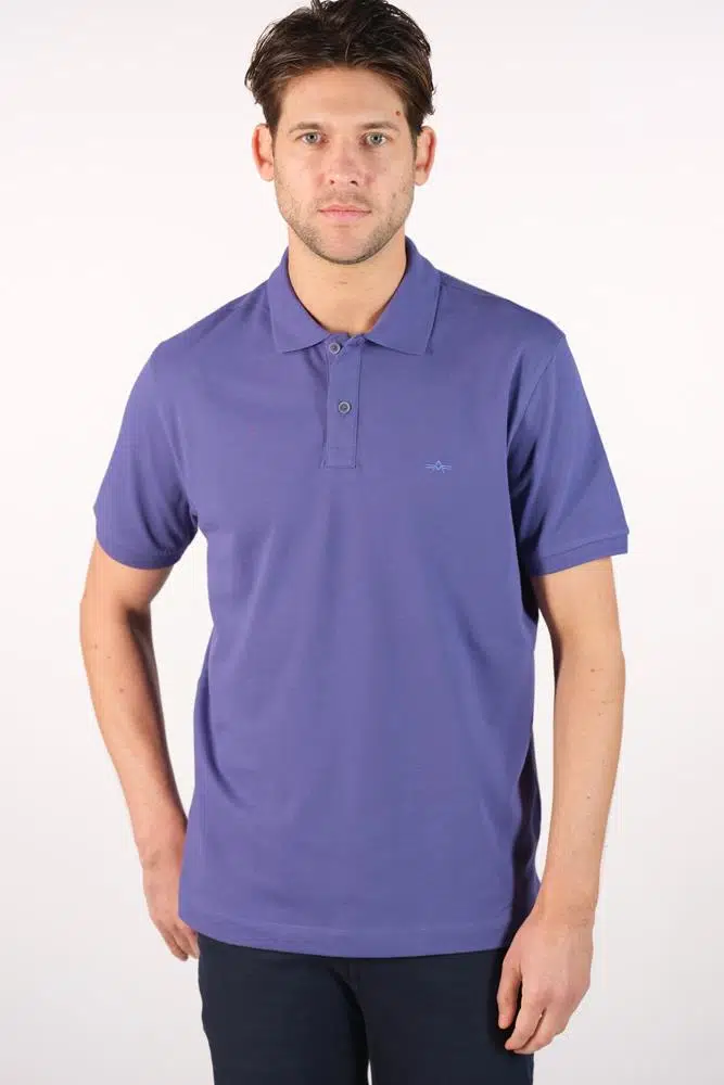 Ar-ma Erkek Polo Yaka Tişört Baskisiz Basic Örme Kumaş Büyük Beden %95 Pamuk %5 Likra 30/1 Tek Toplama Licrali Pike Y22374869601 - Mor-M1