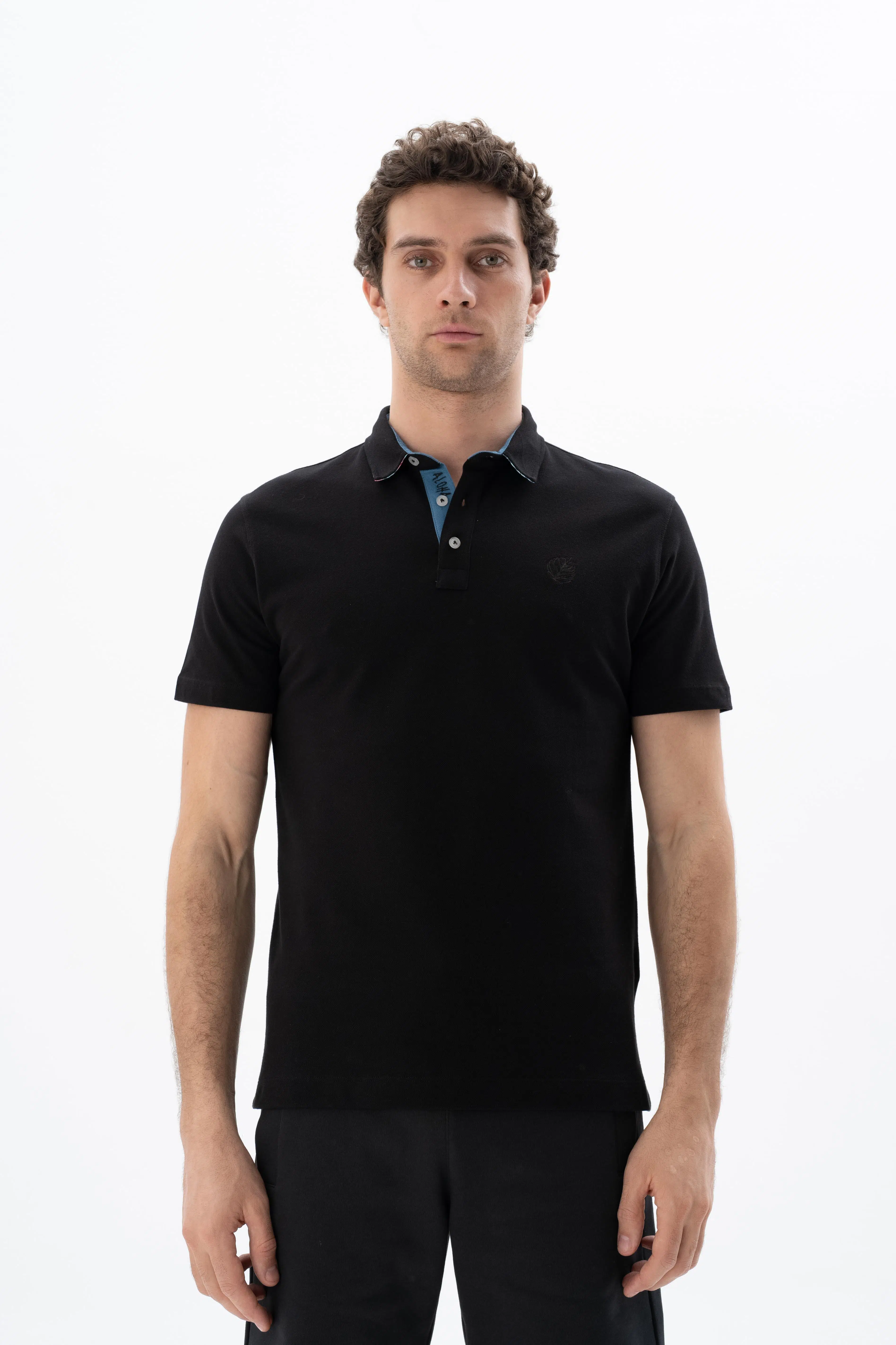 Ar-ma Erkek Polo Yaka Tişört Baskisiz Basic Örme Kumaş Regular Fit %100 Pamuk 30/1 Çift Toplama Penye Pike Y25374351501 - Siyah-S1