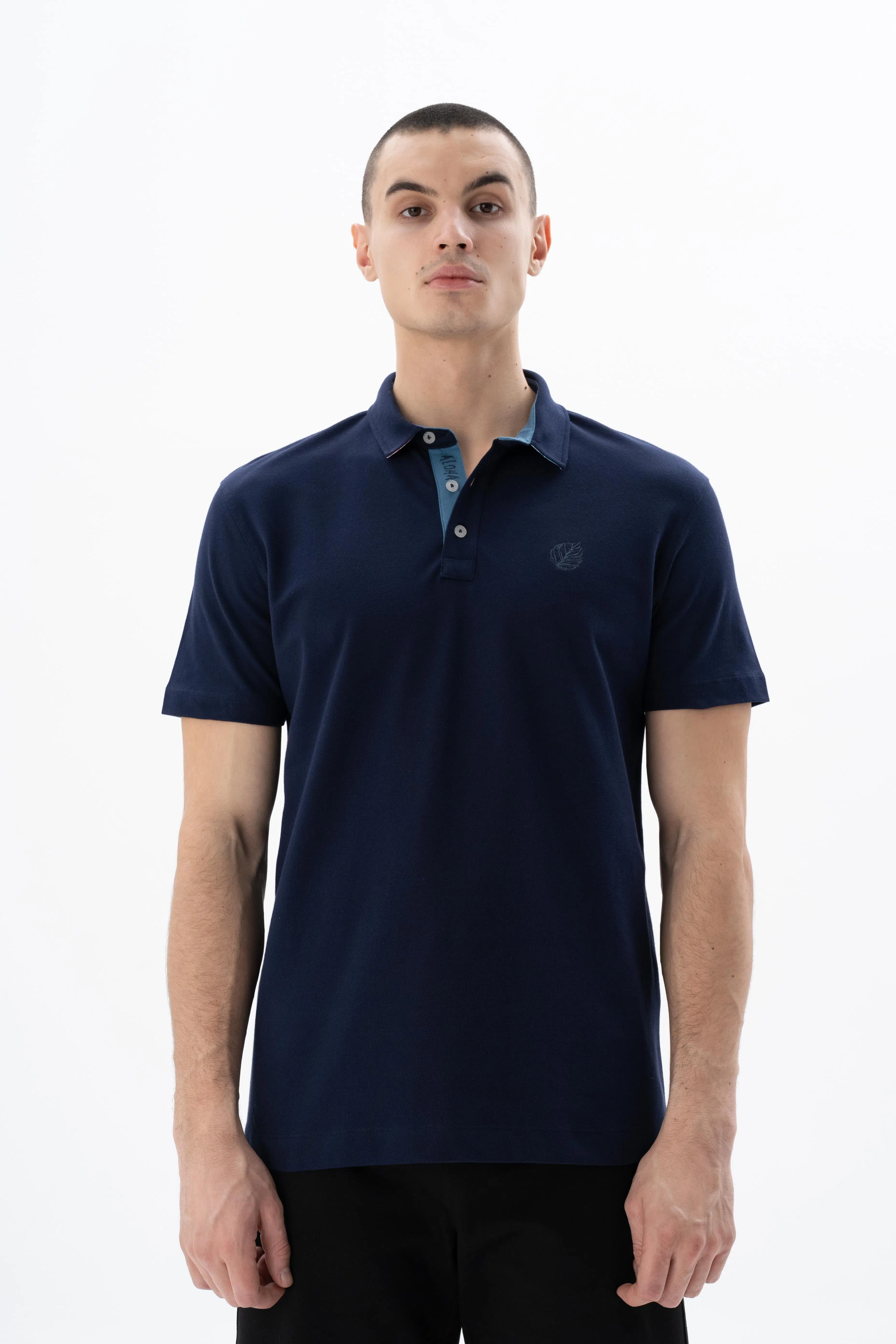 Ar-ma Erkek Polo Yaka Tişört Baskisiz Basic Örme Kumaş Regular Fit %100 Pamuk 30/1 Çift Toplama Penye Pike Y25374351501 - Lacivert-L1