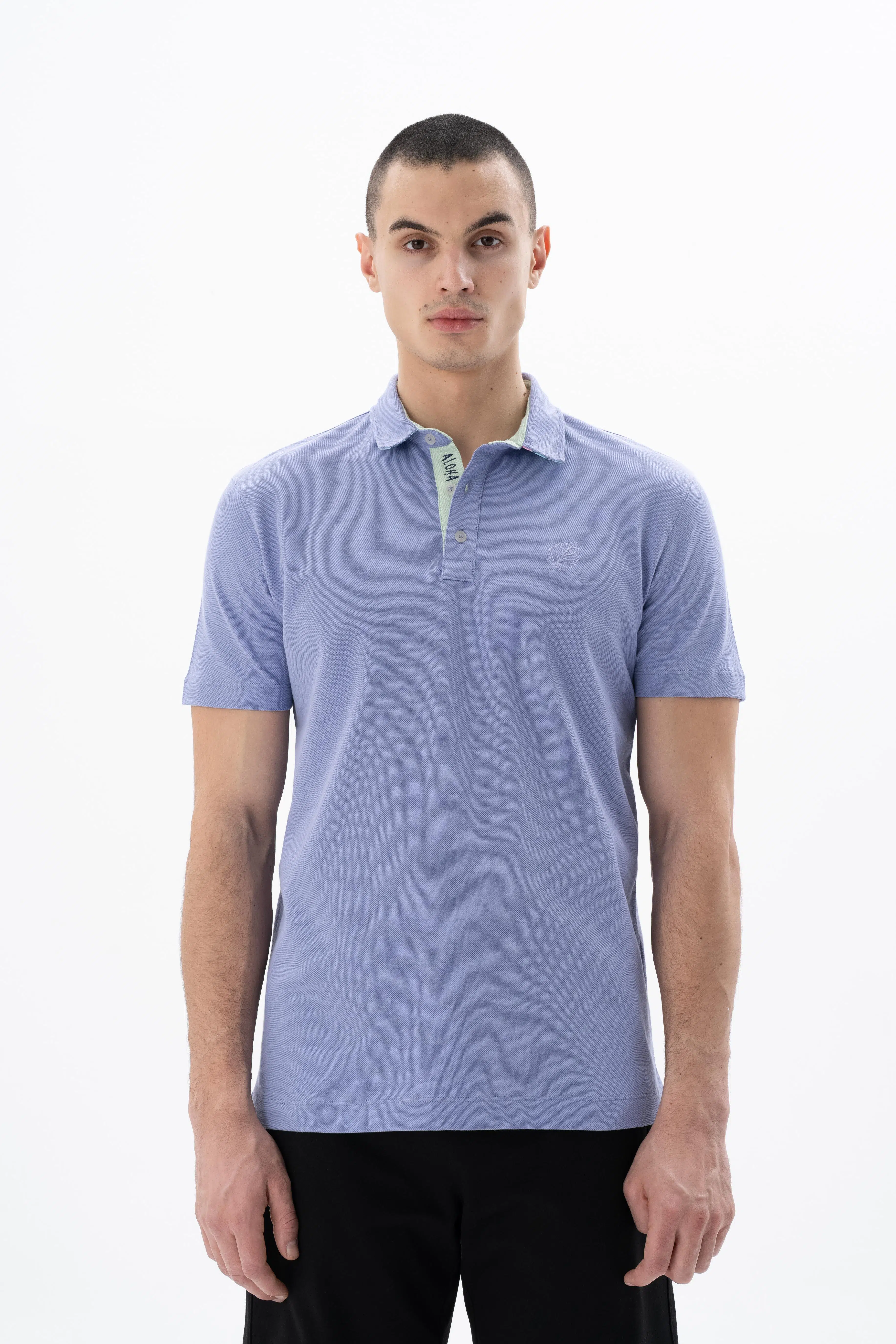 Ar-ma Erkek Polo Yaka Tişört Baskisiz Basic Örme Kumaş Regular Fit %100 Pamuk 30/1 Çift Toplama Penye Pike Y25374351501 - Mor-M1