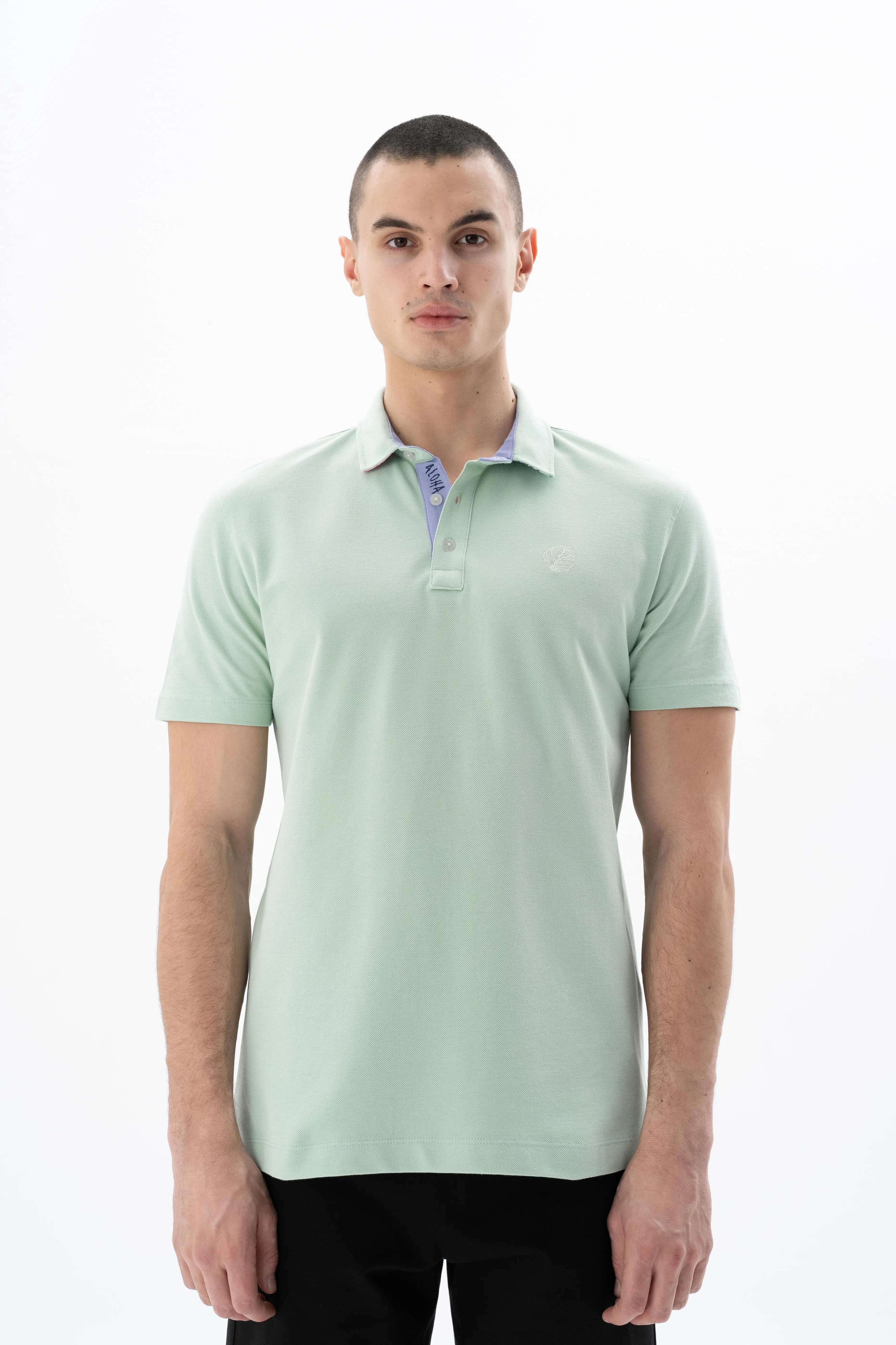 Ar-ma Erkek Polo Yaka Tişört Baskisiz Basic Örme Kumaş Regular Fit %100 Pamuk 30/1 Çift Toplama Penye Pike Y25374351501 - Yeşil-Y2