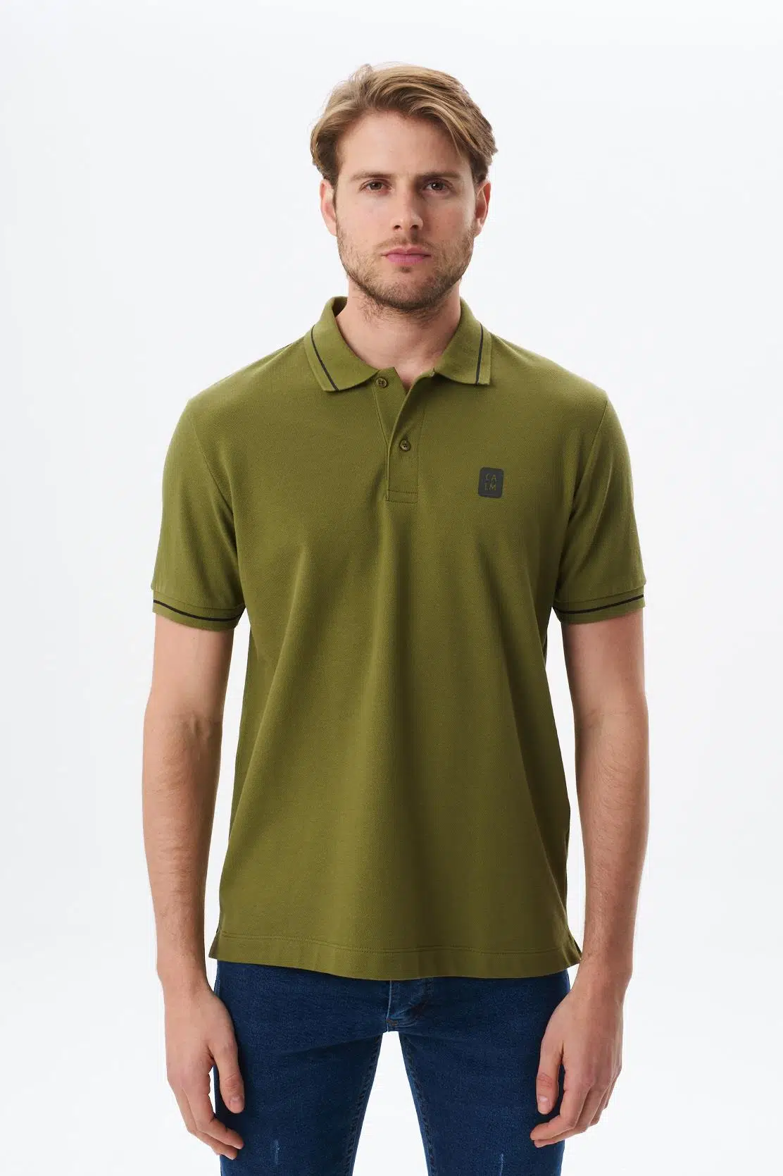 Ar-ma Erkek Polo Yaka Tişört Baskisiz Basic Regular Fit Çift Toplama Penye Pike Y29374354402 - Yeşil-Y1