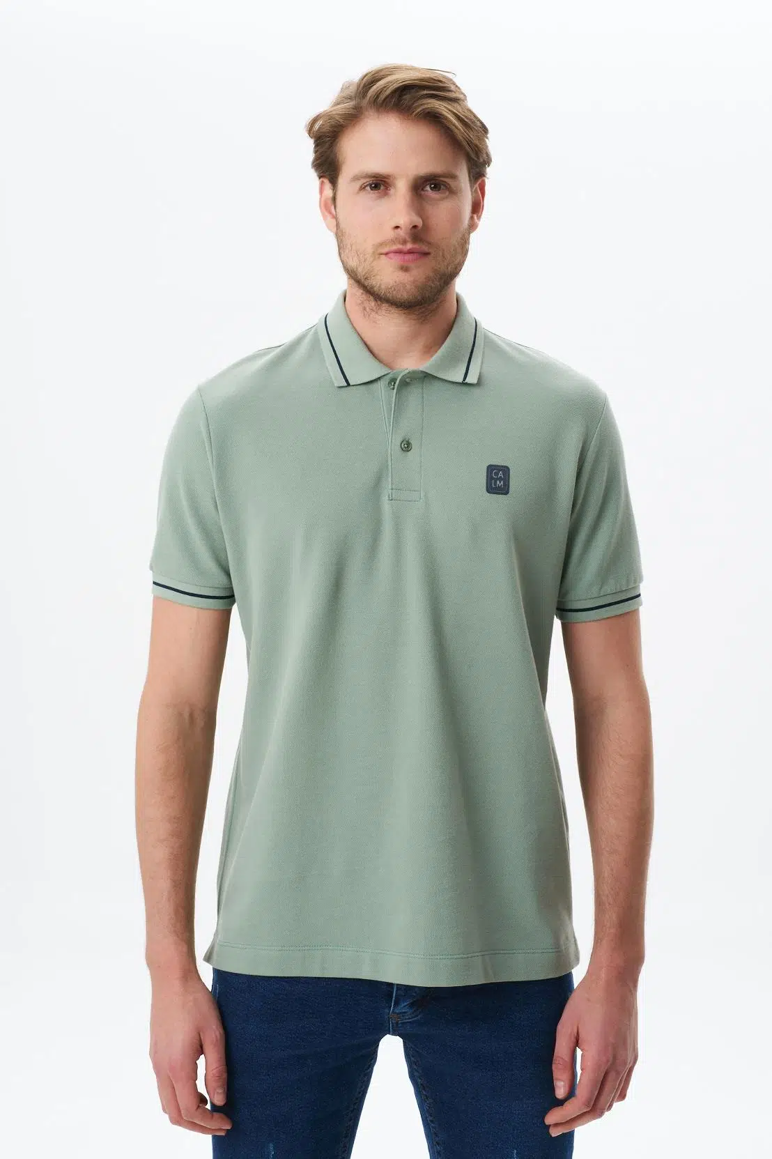 Ar-ma Erkek Polo Yaka Tişört Baskisiz Basic Regular Fit Çift Toplama Penye Pike Y29374354402 - Yeşil-Y2