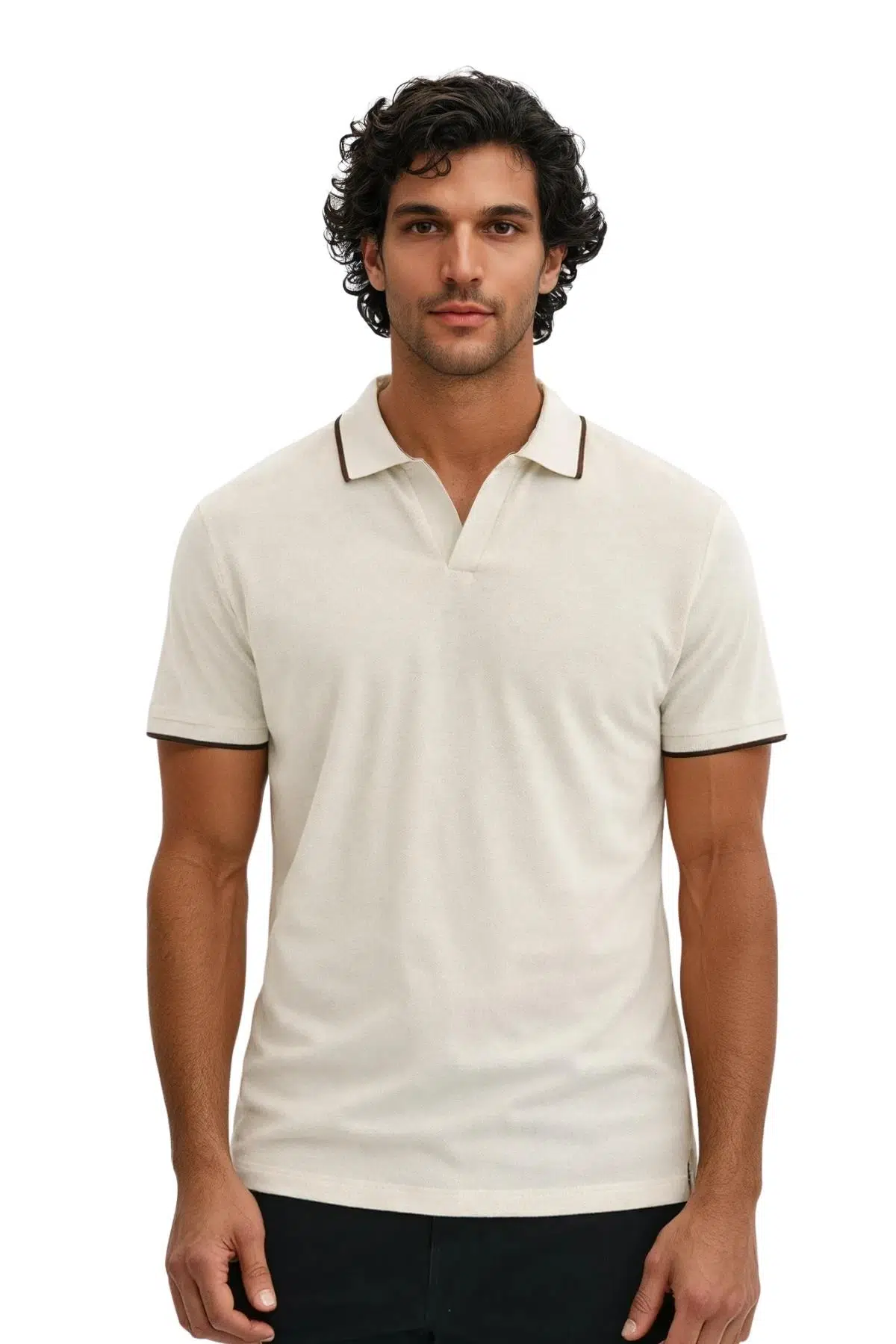 Ar-ma Erkek Polo Yaka Tişört Baskisiz Basic Regular Fit Çift Toplama Penye Pike Y31374356702 - Bej-B1