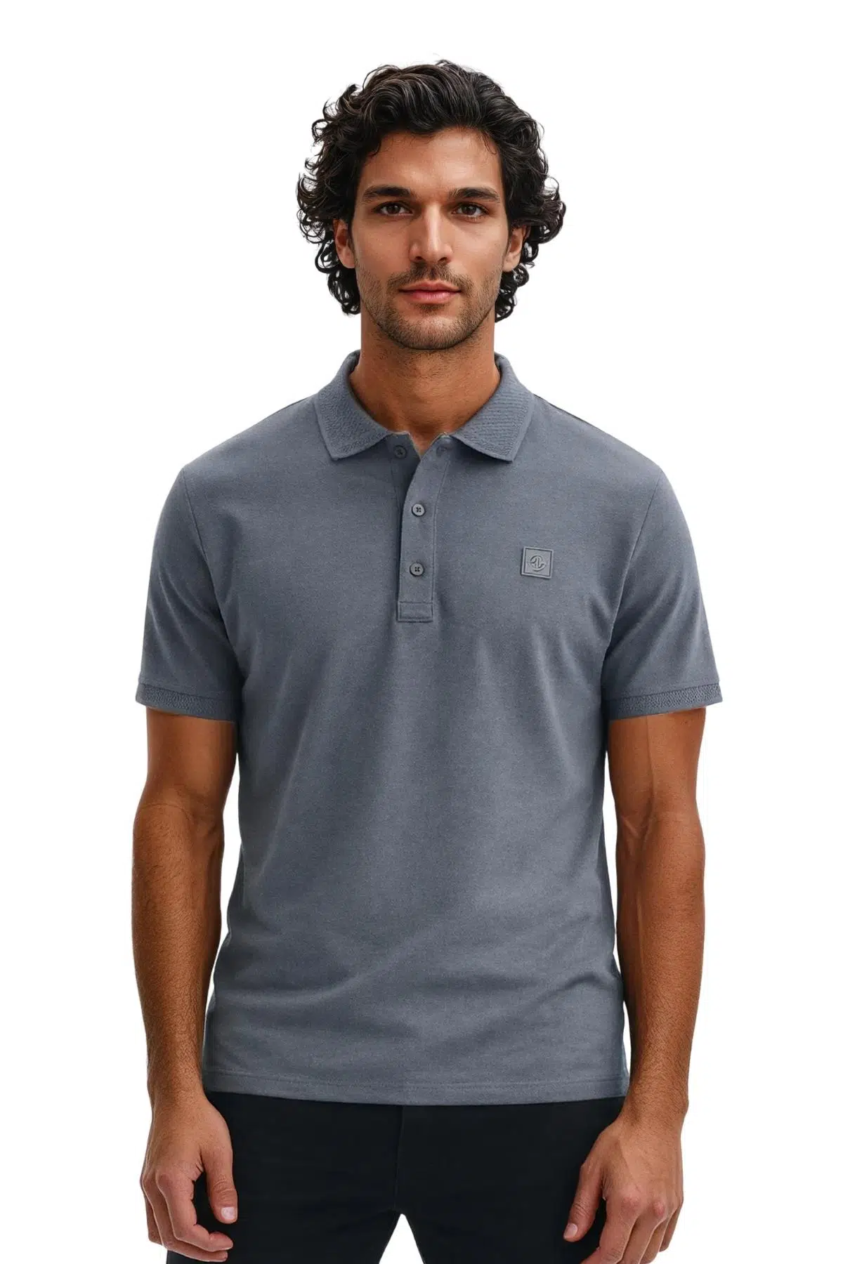 Ar-ma Erkek Polo Yaka Tişört Baskisiz Basic Örme Kumaş Regular Fit %100 Pamuk 30/1 Çift Toplama Penye Pike Y31374357302 - Gri-G3