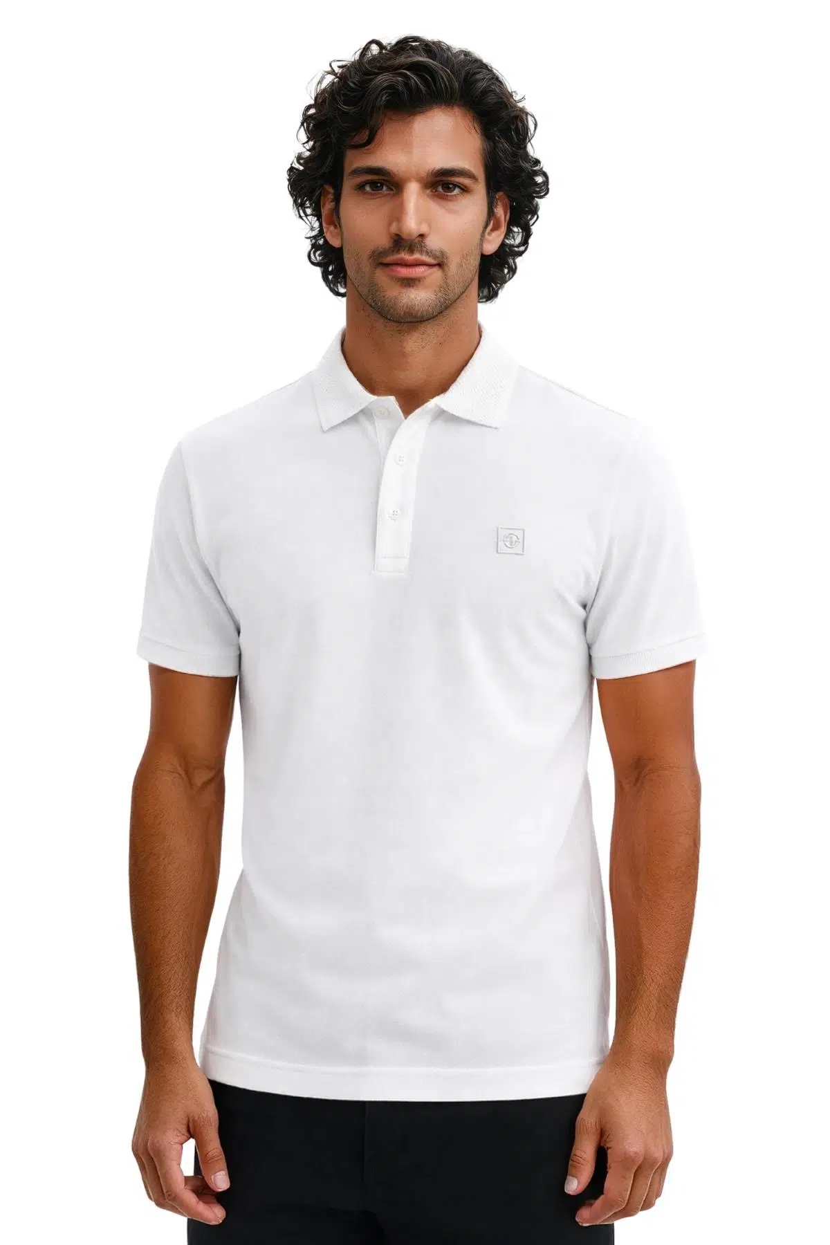 Ar-ma Erkek Polo Yaka Tişört Baskisiz Basic Örme Kumaş Regular Fit %100 Pamuk 30/1 Çift Toplama Penye Pike Y31374357302 - Beyaz-B1