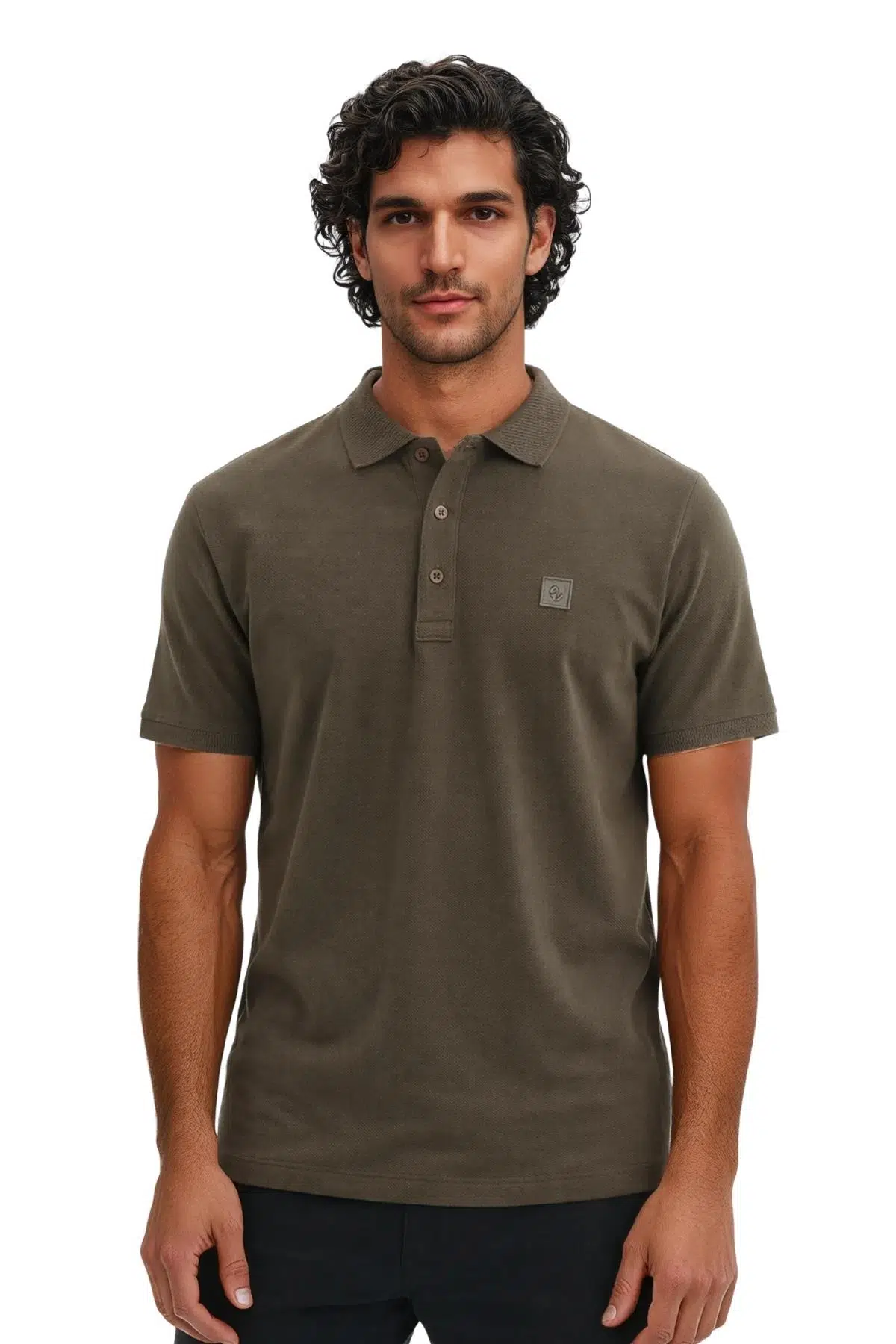 Ar-ma Erkek Polo Yaka Tişört Baskisiz Basic Örme Kumaş Regular Fit %100 Pamuk 30/1 Çift Toplama Penye Pike Y31374357302 - Haki-H4