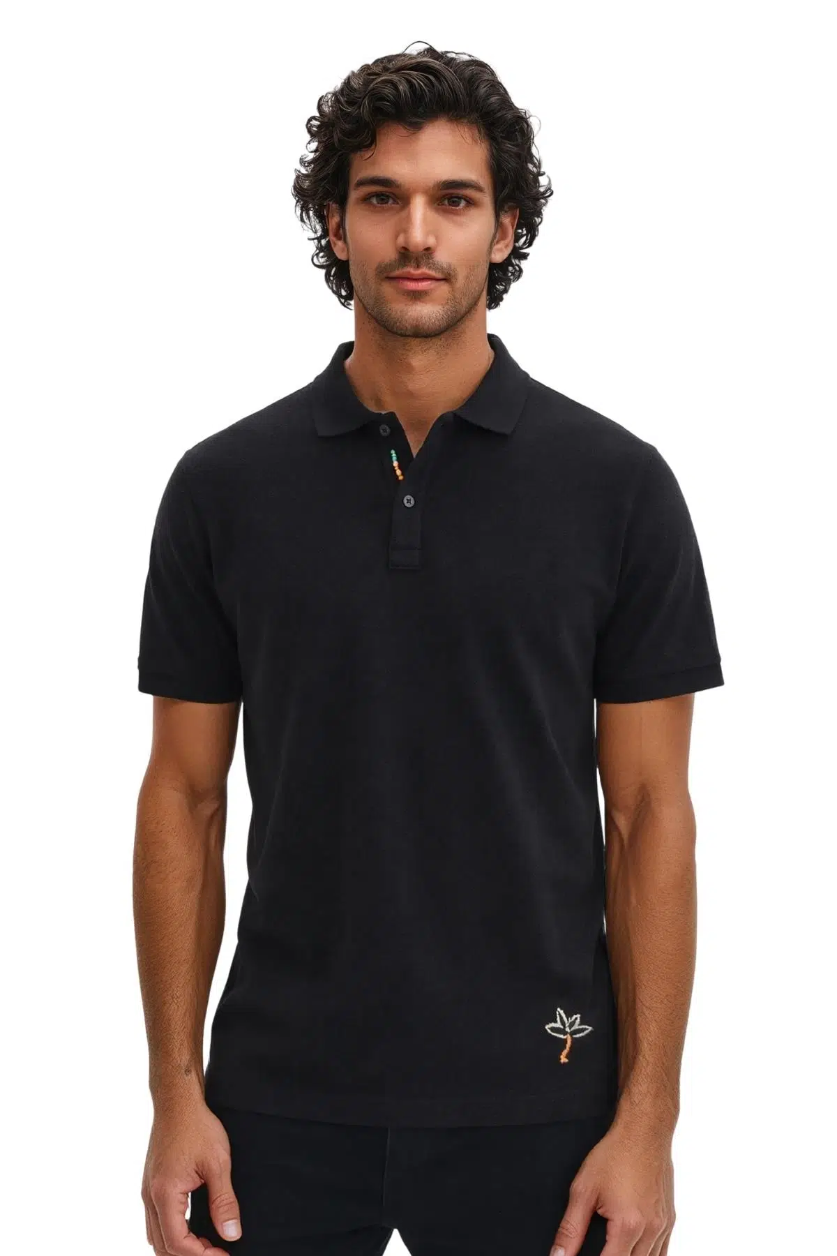 Ar-ma Erkek Polo Yaka Tişört Baskisiz Basic Örme Kumaş Regular Fit %100 Pamuk 30/1 Çift Toplama Penye Pike Y31374358202 - Siyah-S1
