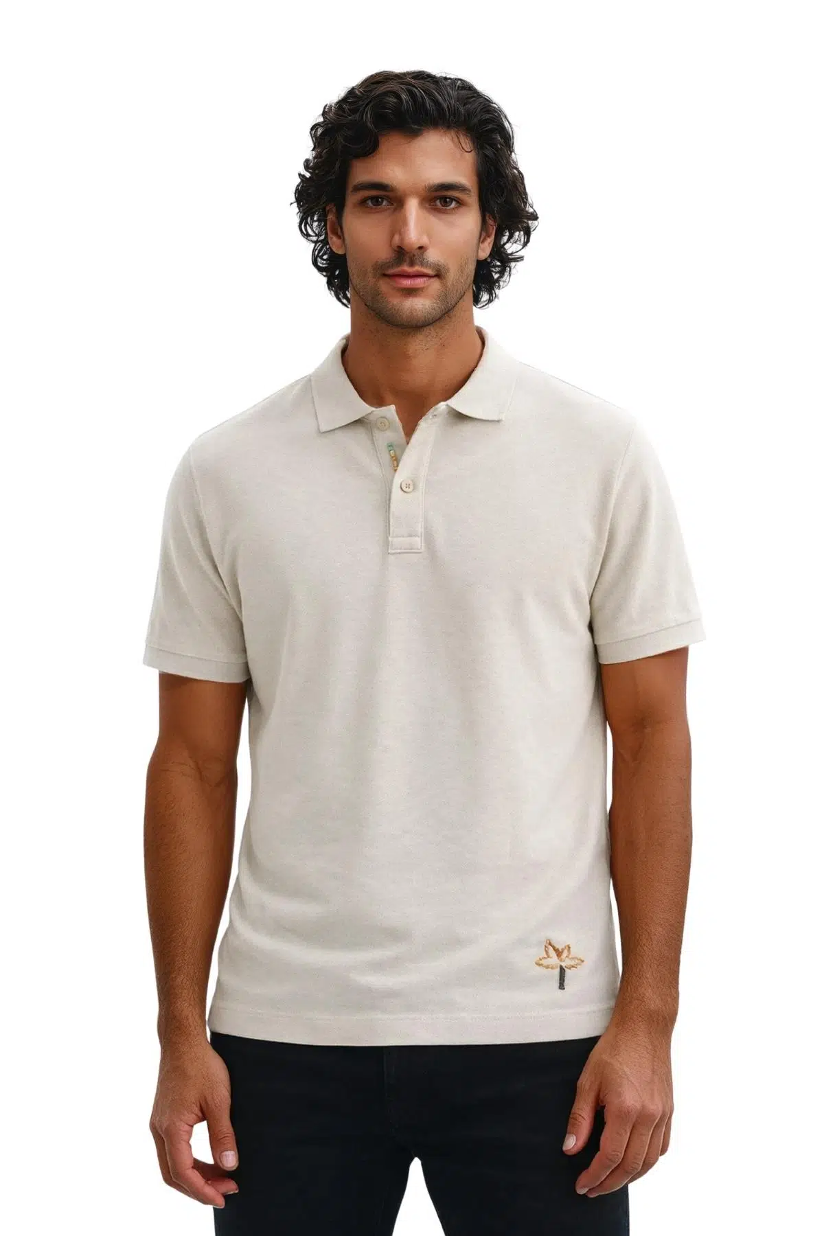 Ar-ma Erkek Polo Yaka Tişört Baskisiz Basic Örme Kumaş Regular Fit %100 Pamuk 30/1 Çift Toplama Penye Pike Y31374358202 - Bej-B1