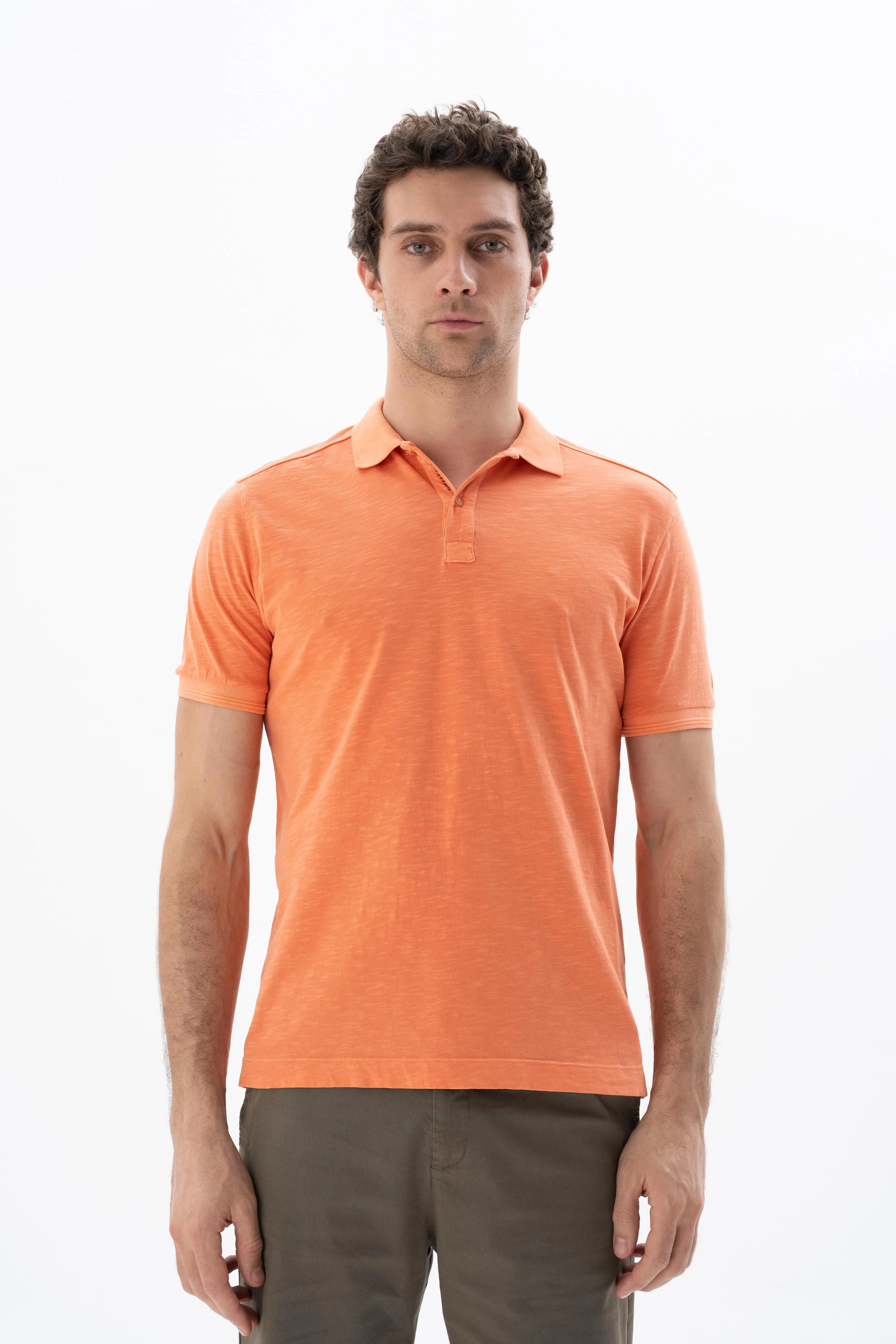 Ar-ma Erkek Polo Yaka Tişört Baskisiz Basic Regular Fit Flamli Süprem Y25374490301 - Pembe-P2