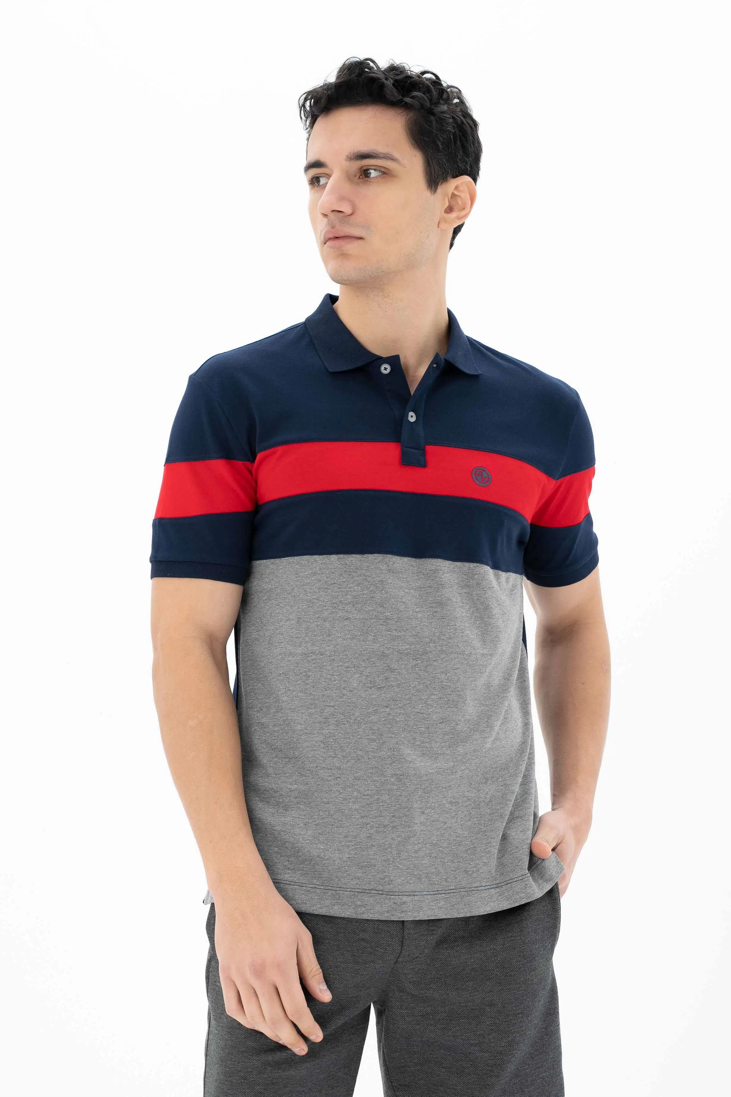 Ar-ma Erkek Polo Yaka Tişört Baskisiz Basic Regular Fit Tek Toplama Licrali Pike Y25344304101 - Lacivert-L1