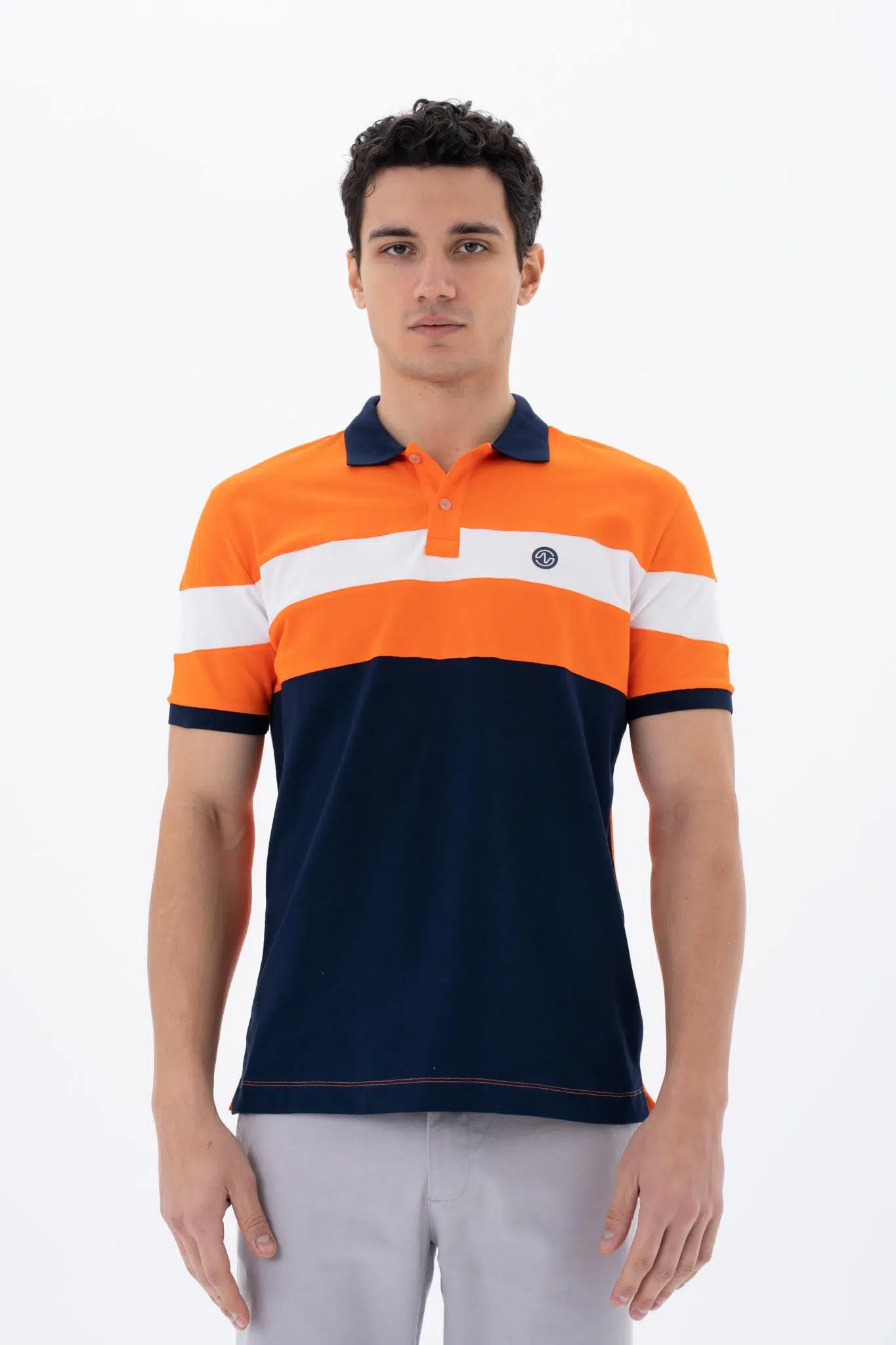 Ar-ma Erkek Polo Yaka Tişört Baskisiz Basic Regular Fit Tek Toplama Licrali Pike Y25344304101 - Turuncu-T1