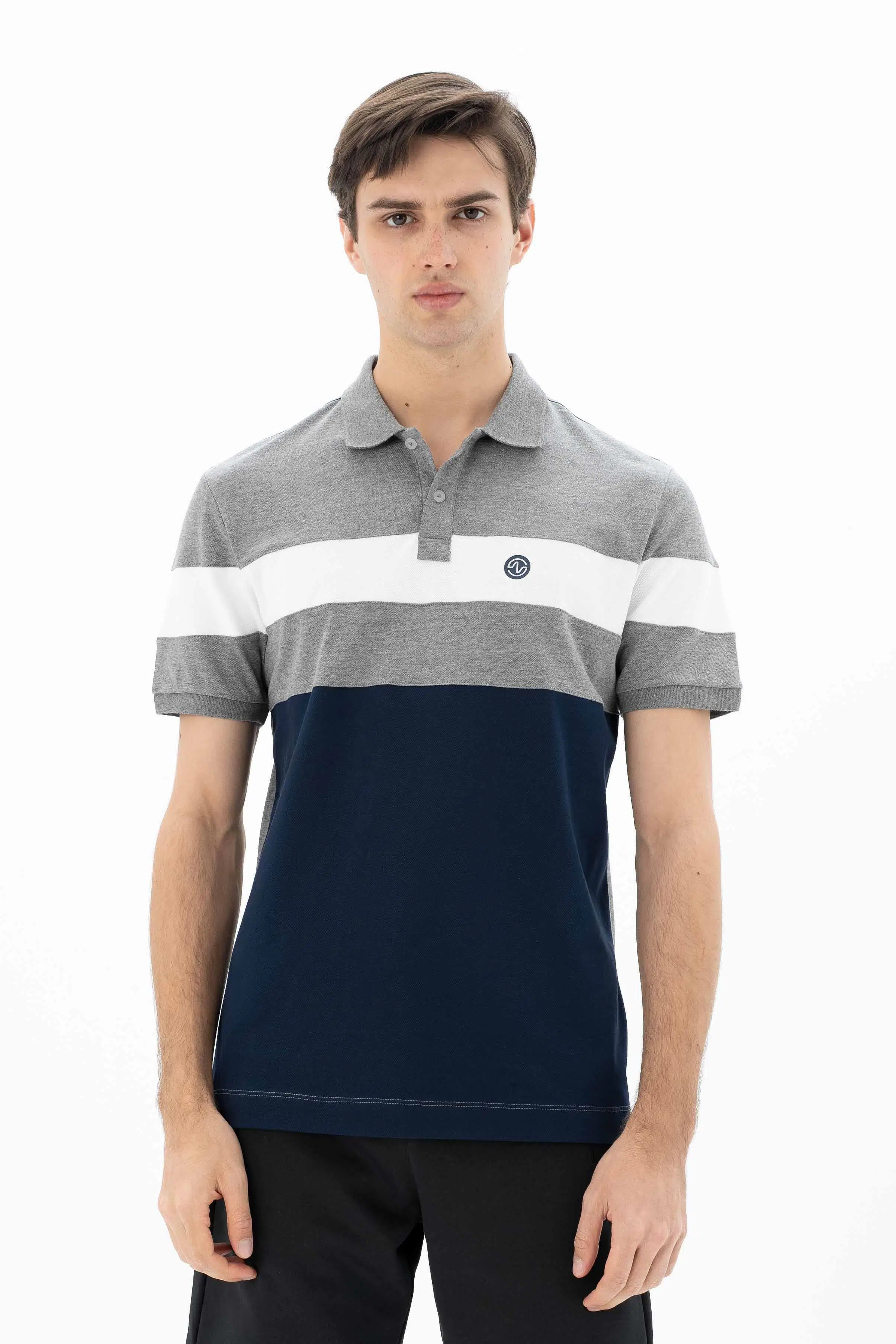 Ar-ma Erkek Polo Yaka Tişört Baskisiz Basic Regular Fit Tek Toplama Licrali Pike Y25344304101 - Gri-G1