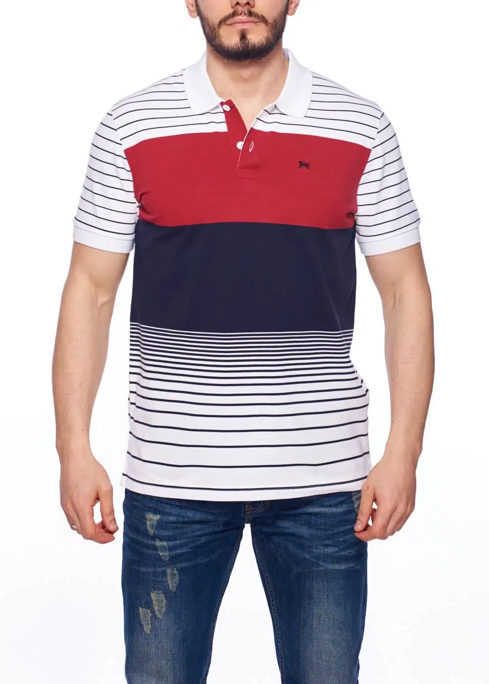 Ar-ma Erkek Polo Yaka Tişört Baskisiz Basic Regular Fit Tek Toplama Licrali Pike Y7TYO7172 - Beyaz-B1