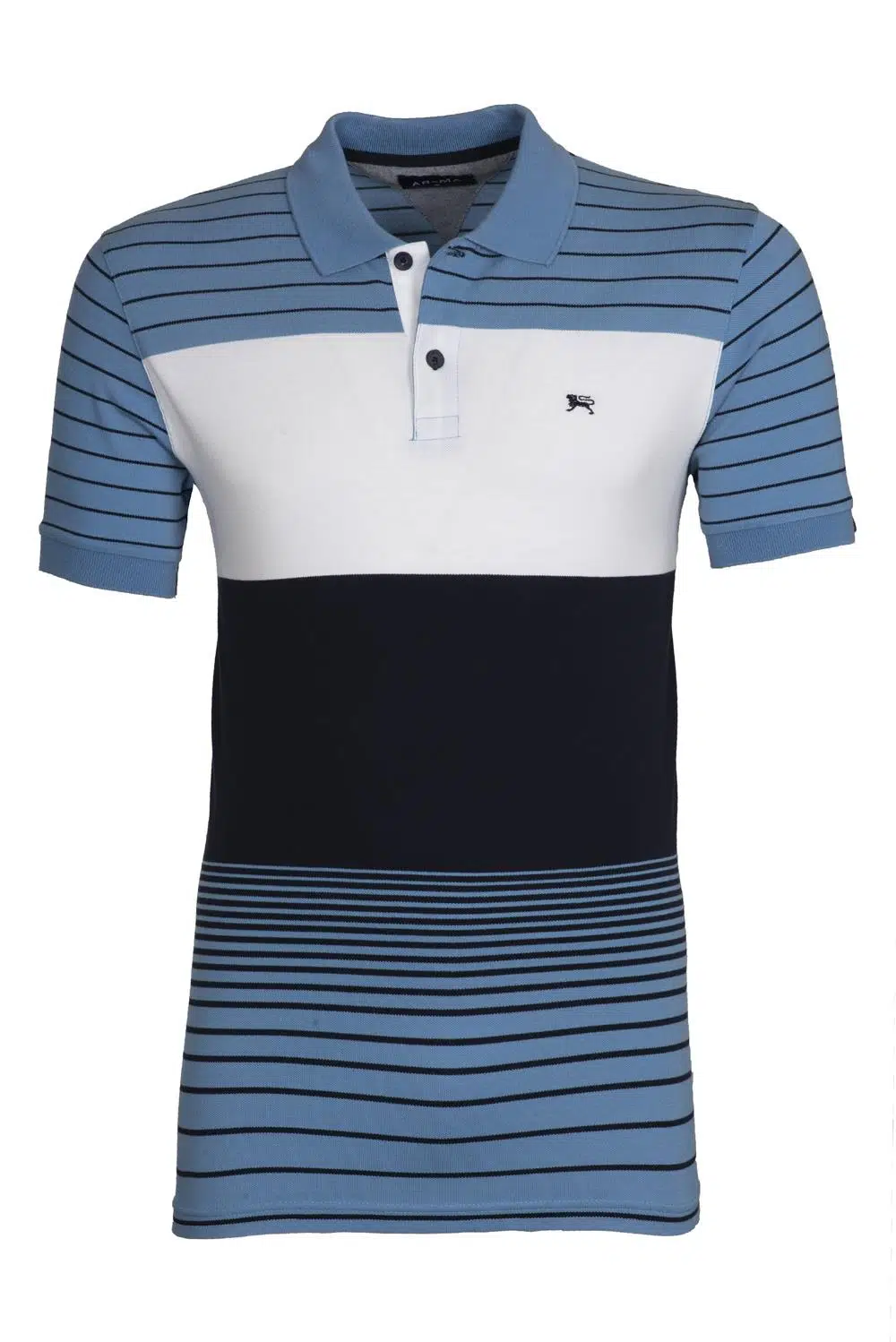 Ar-ma Erkek Polo Yaka Tişört Baskisiz Basic Regular Fit Tek Toplama Licrali Pike Y7TYO7172 - Mavi-M2