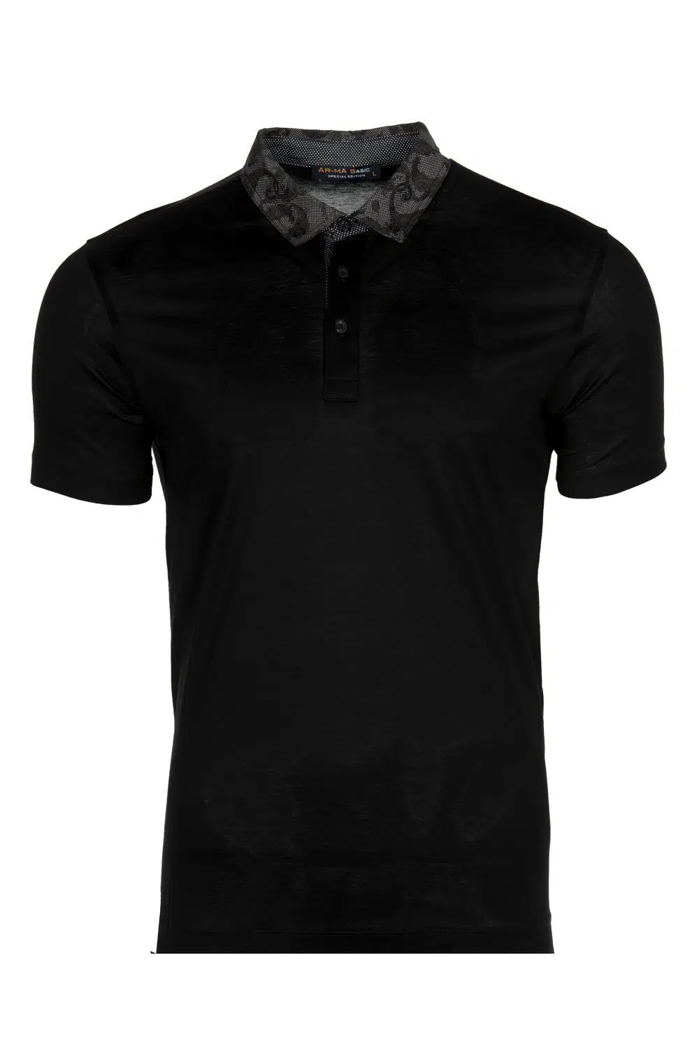 Ar-ma Erkek Polo Yaka Tişört Baskisiz Basic Regular Fit Tek Toplama Licrali Pike Y8TYO7951 - Siyah-S1