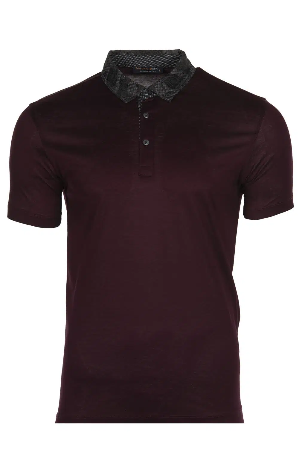 Ar-ma Erkek Polo Yaka Tişört Baskisiz Basic Regular Fit Tek Toplama Licrali Pike Y8TYO7951 - Bordo-B1