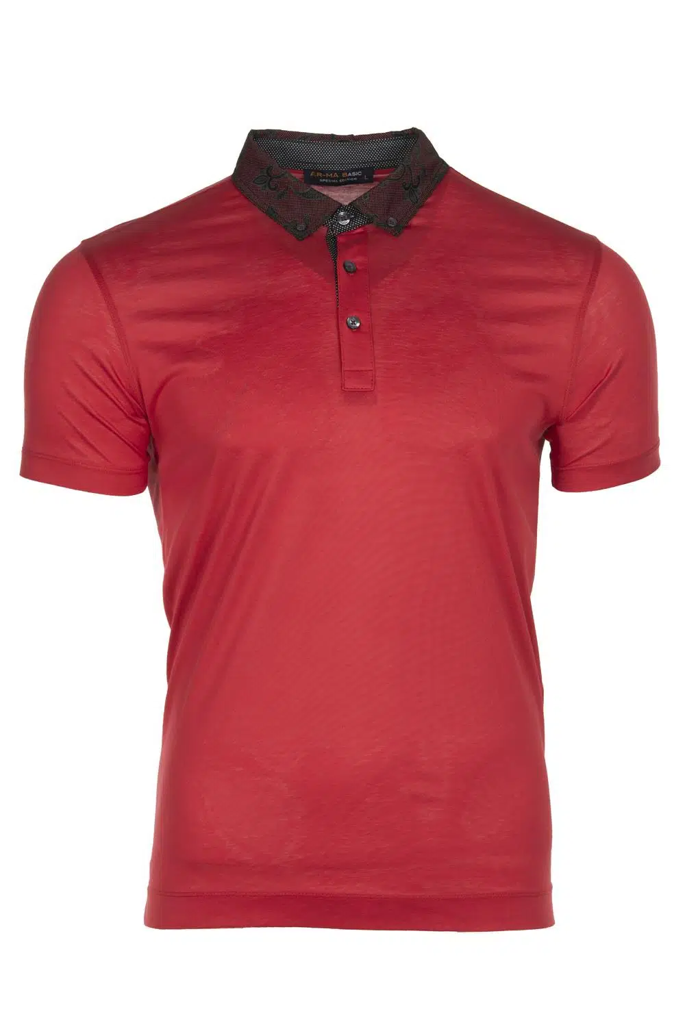 Ar-ma Erkek Polo Yaka Tişört Baskisiz Basic Regular Fit Tek Toplama Licrali Pike Y8TYO7951 - Kırmızı-K1