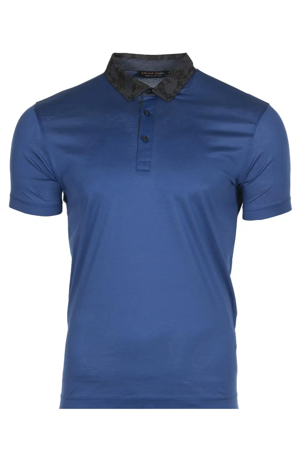 Ar-ma Erkek Polo Yaka Tişört Baskisiz Basic Regular Fit Tek Toplama Licrali Pike Y8TYO7951 - Saks Mavisi-SM1