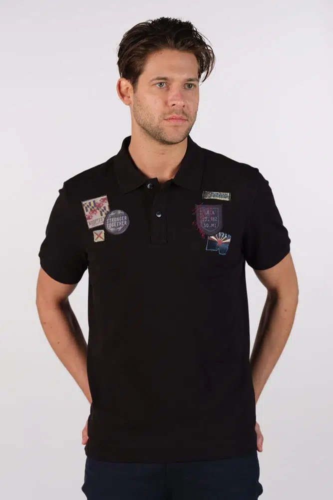 Ar-ma Erkek Polo Yaka Tişört Resim Baskili Örme Kumaş Büyük Beden %95 Pamuk %5 Likra 30/1 Tek Toplama Licrali Pike Y22374869401 - Siyah-S1