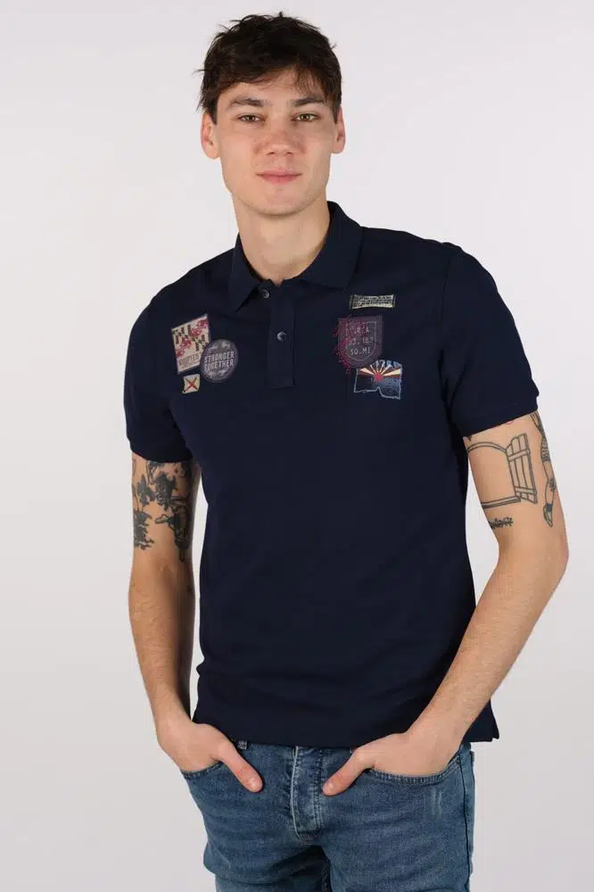 Ar-ma Erkek Polo Yaka Tişört Resim Baskili Örme Kumaş Büyük Beden %95 Pamuk %5 Likra 30/1 Tek Toplama Licrali Pike Y22374869401 - Lacivert-L1