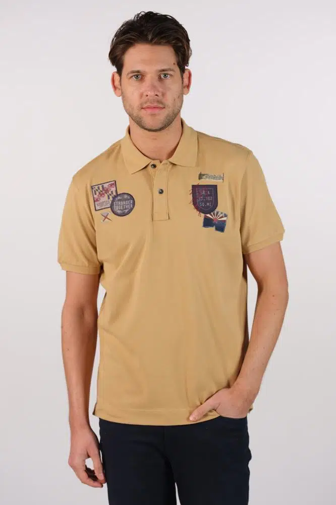 Ar-ma Erkek Polo Yaka Tişört Resim Baskili Örme Kumaş Büyük Beden %95 Pamuk %5 Likra 30/1 Tek Toplama Licrali Pike Y22374869401 - Hardal Sarısı-H1