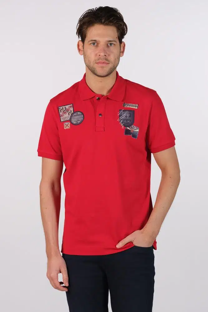 Ar-ma Erkek Polo Yaka Tişört Resim Baskili Örme Kumaş Büyük Beden %95 Pamuk %5 Likra 30/1 Tek Toplama Licrali Pike Y22374869401 - Kırmızı-K1