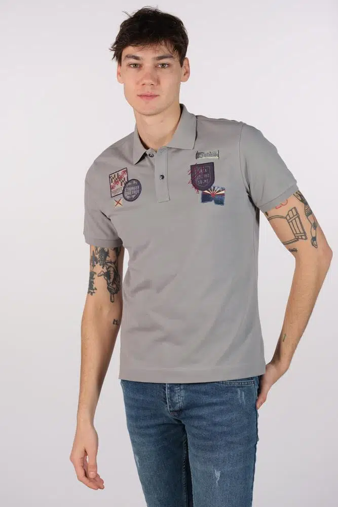Ar-ma Erkek Polo Yaka Tişört Resim Baskili Örme Kumaş Büyük Beden %95 Pamuk %5 Likra 30/1 Tek Toplama Licrali Pike Y22374869401 - Gri-G2