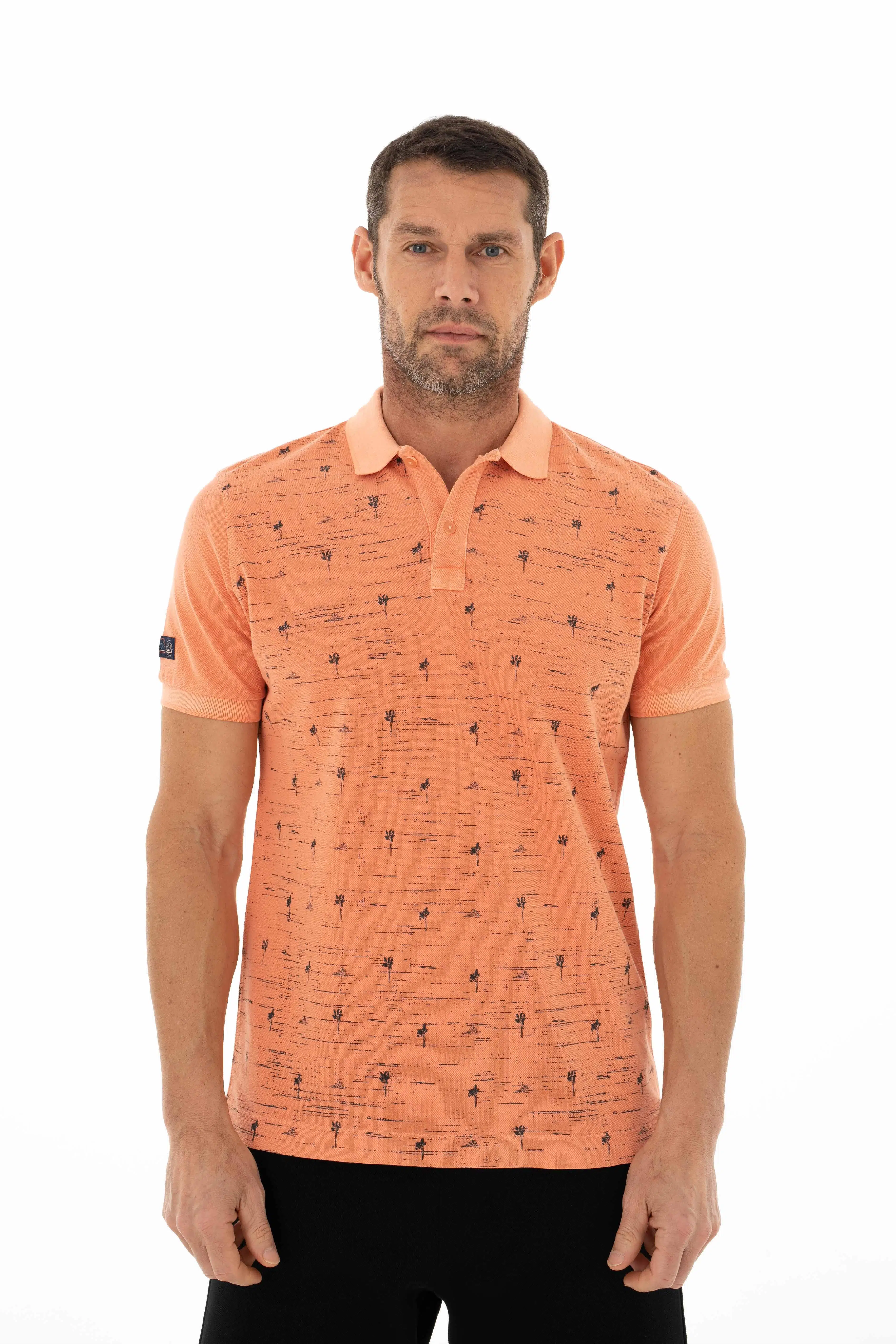 Ar-ma Erkek Polo Yaka Tişört Resim Baskili Regular Fit Çift Toplama Penye Pike Y25374376101 - Pembe-P2
