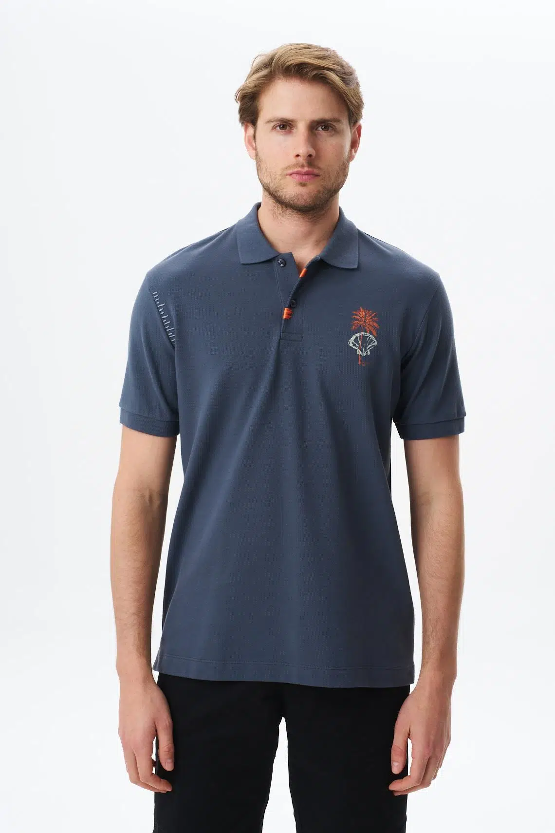 Ar-ma Erkek Polo Yaka Tişört Resim Baskili Regular Fit Çift Toplama Penye Pike Y29374354902 - Gri-G3